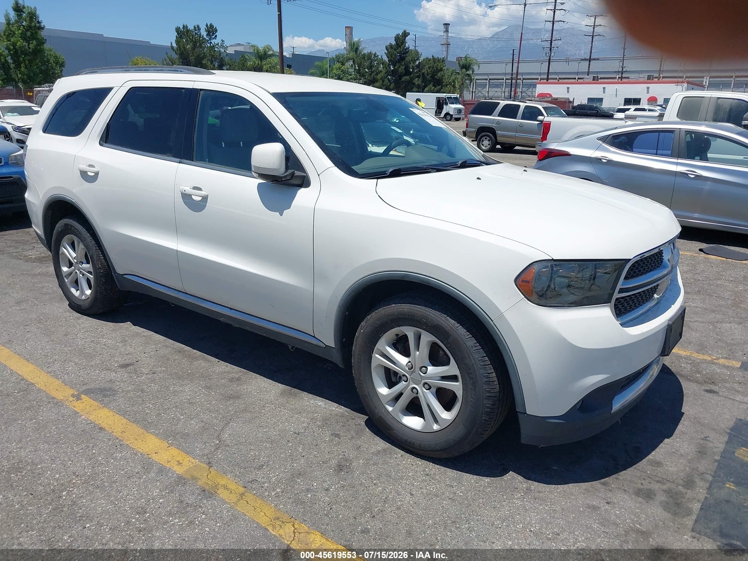 2012 Dodge Durango Crew White vin: 1C4RDHDGXCC182777