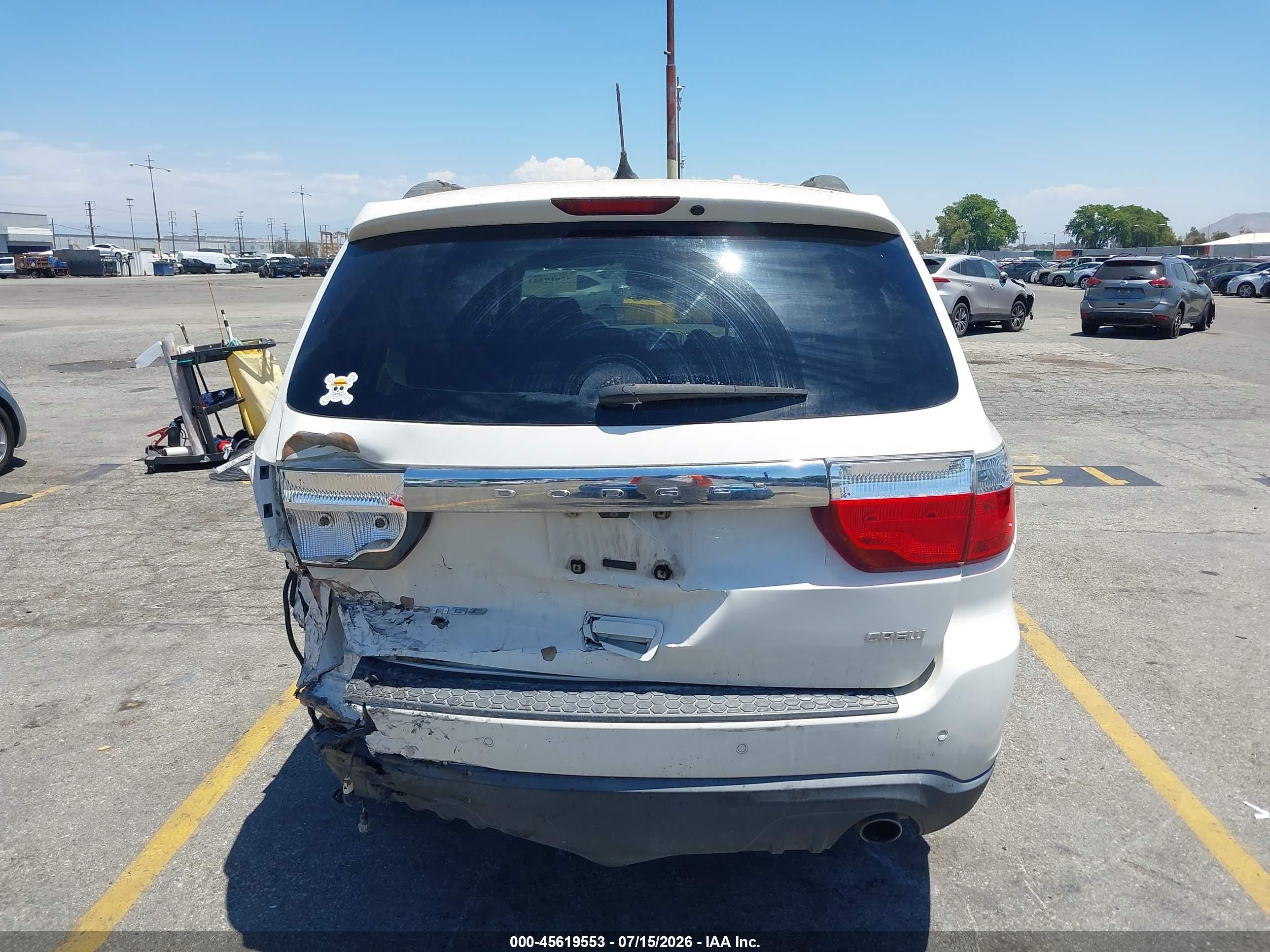 2012 Dodge Durango Crew White vin: 1C4RDHDGXCC182777