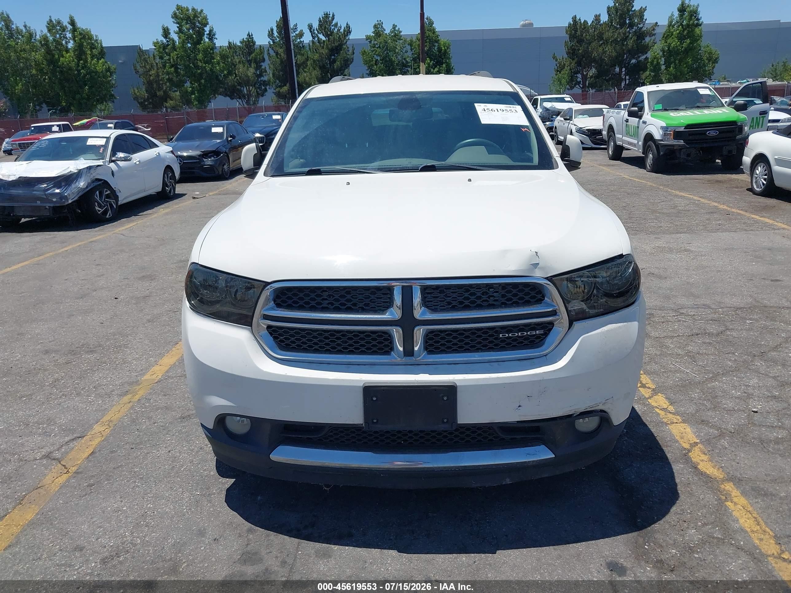 2012 Dodge Durango Crew White vin: 1C4RDHDGXCC182777