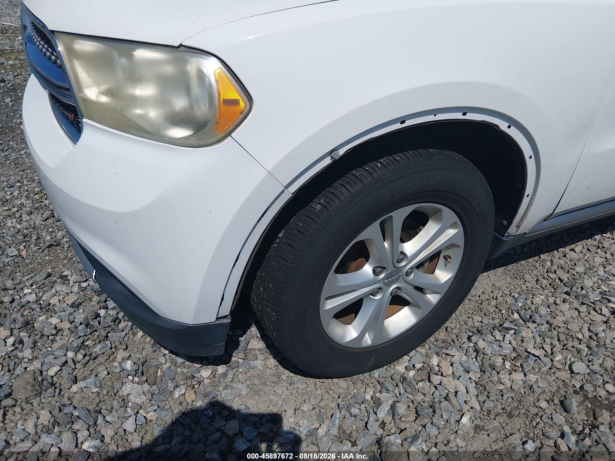 2013 Dodge Durango Crew White vin: 1C4RDHDGXDC516730
