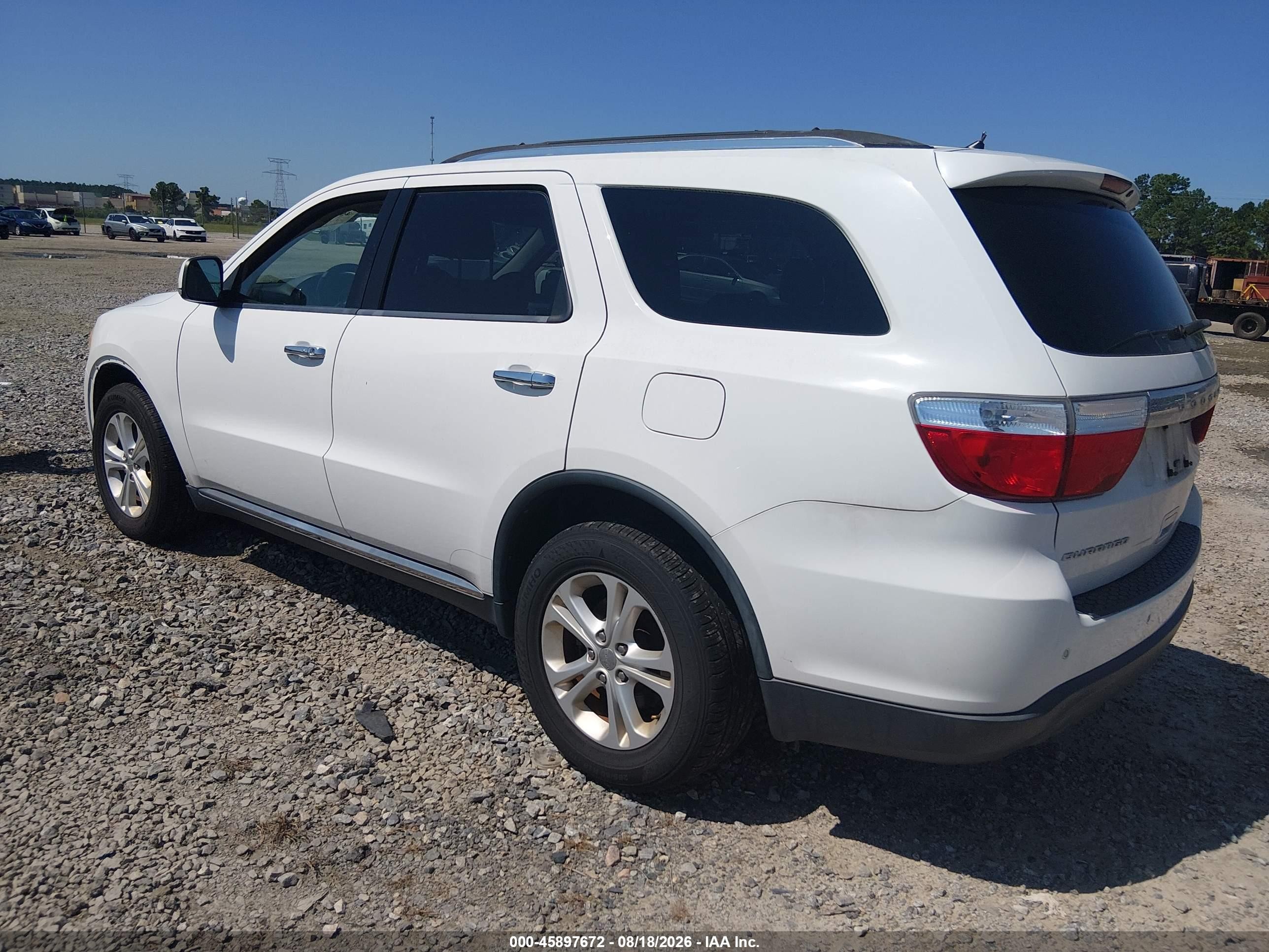 2013 Dodge Durango Crew White vin: 1C4RDHDGXDC516730