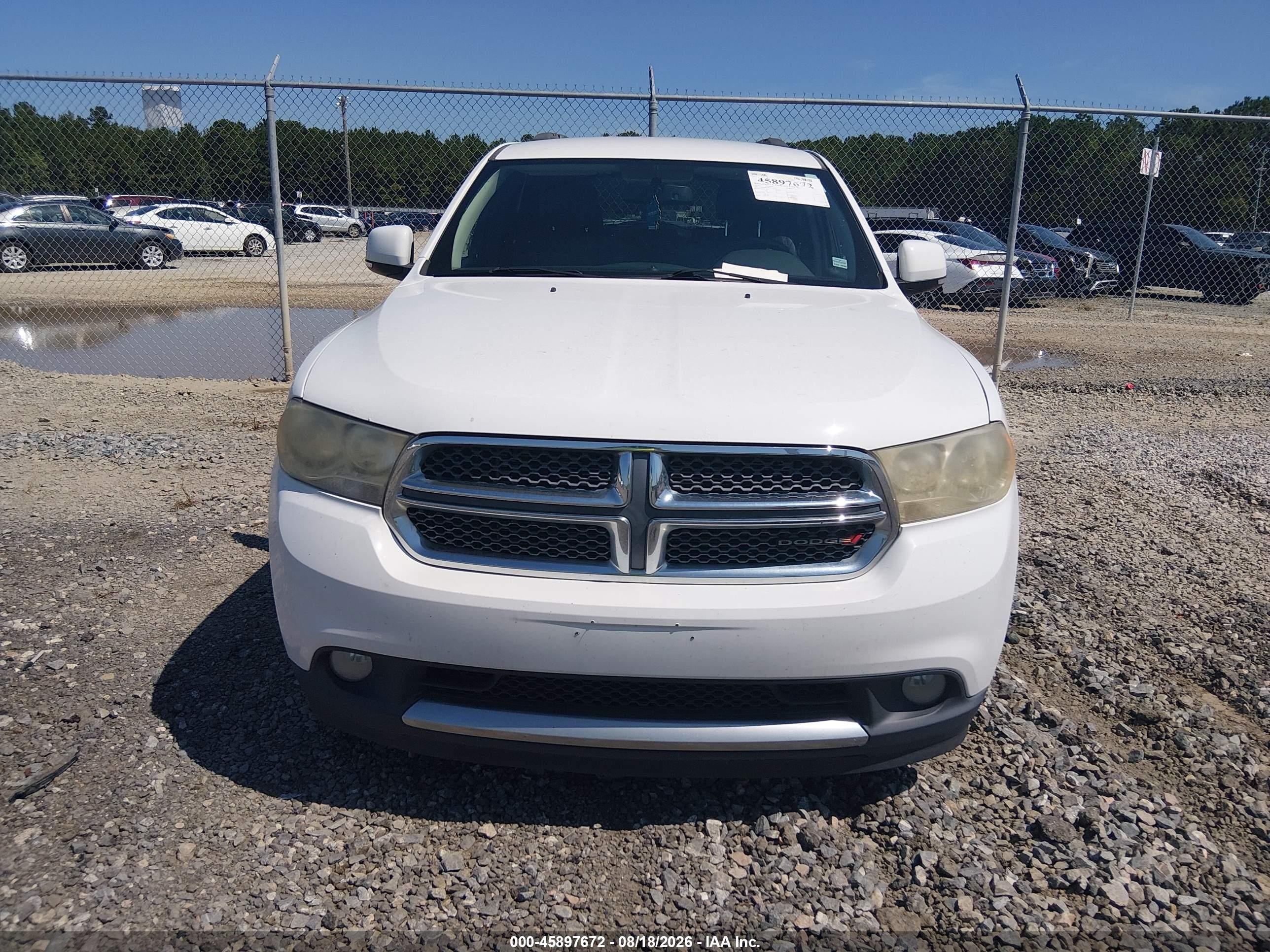 2013 Dodge Durango Crew White vin: 1C4RDHDGXDC516730