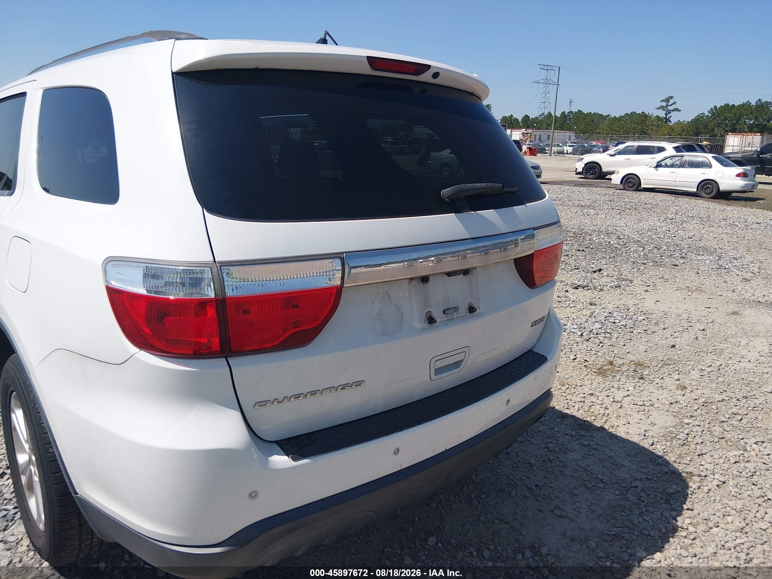 2013 Dodge Durango Crew White vin: 1C4RDHDGXDC516730