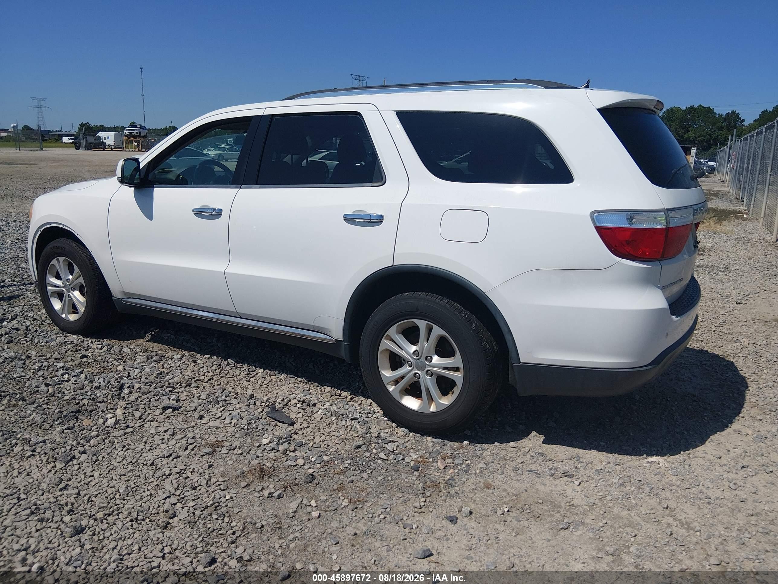 2013 Dodge Durango Crew White vin: 1C4RDHDGXDC516730