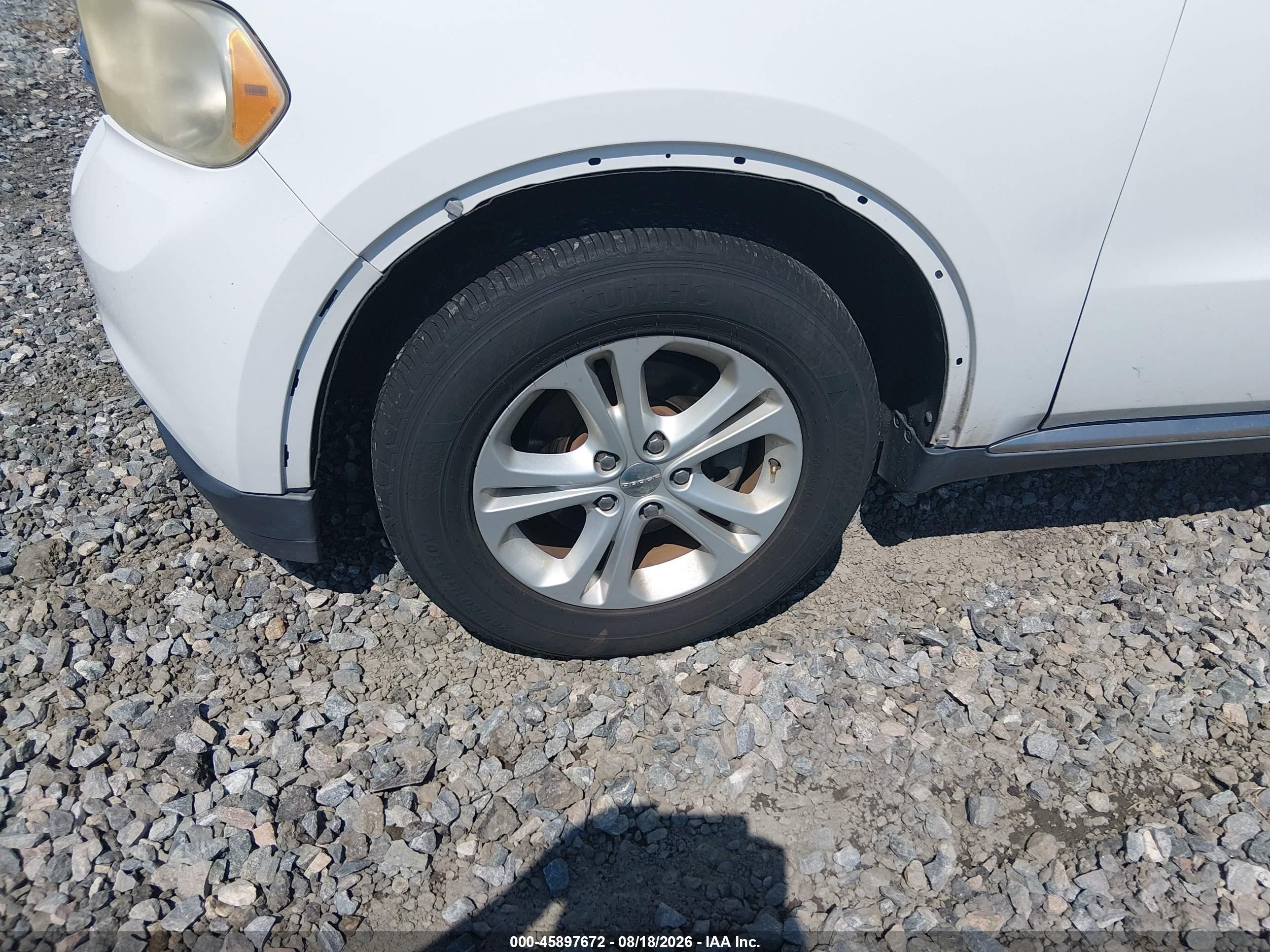 2013 Dodge Durango Crew White vin: 1C4RDHDGXDC516730