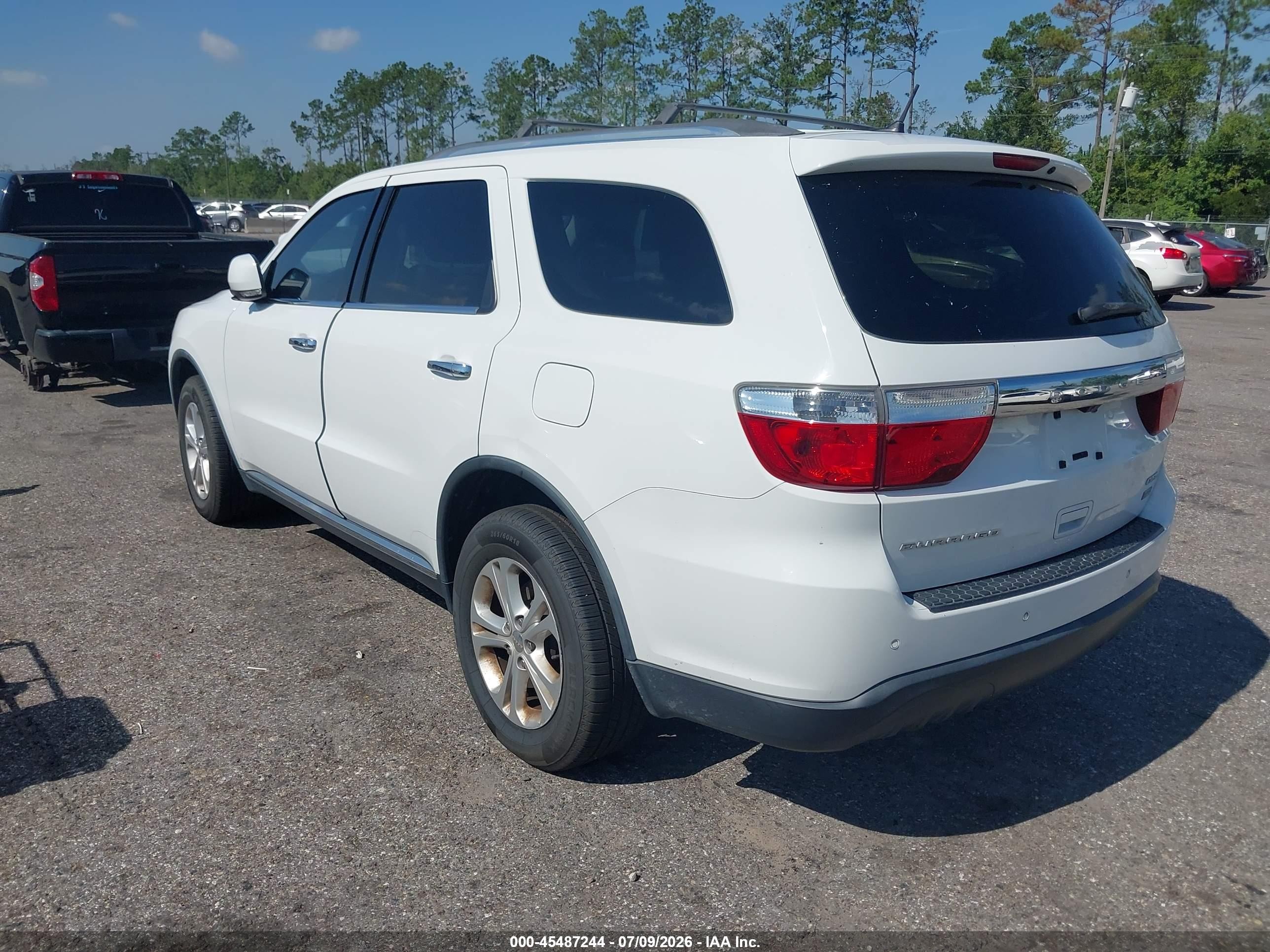 2013 Dodge Durango Crew White vin: 1C4RDHDGXDC700016