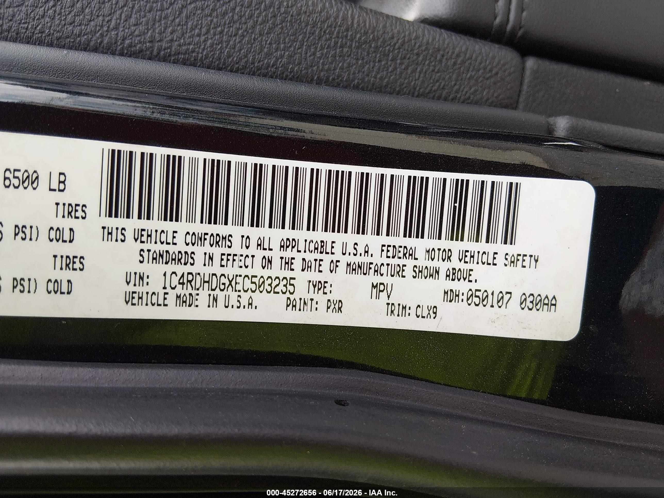 2014 Dodge Durango Limited Black vin: 1C4RDHDGXEC503235