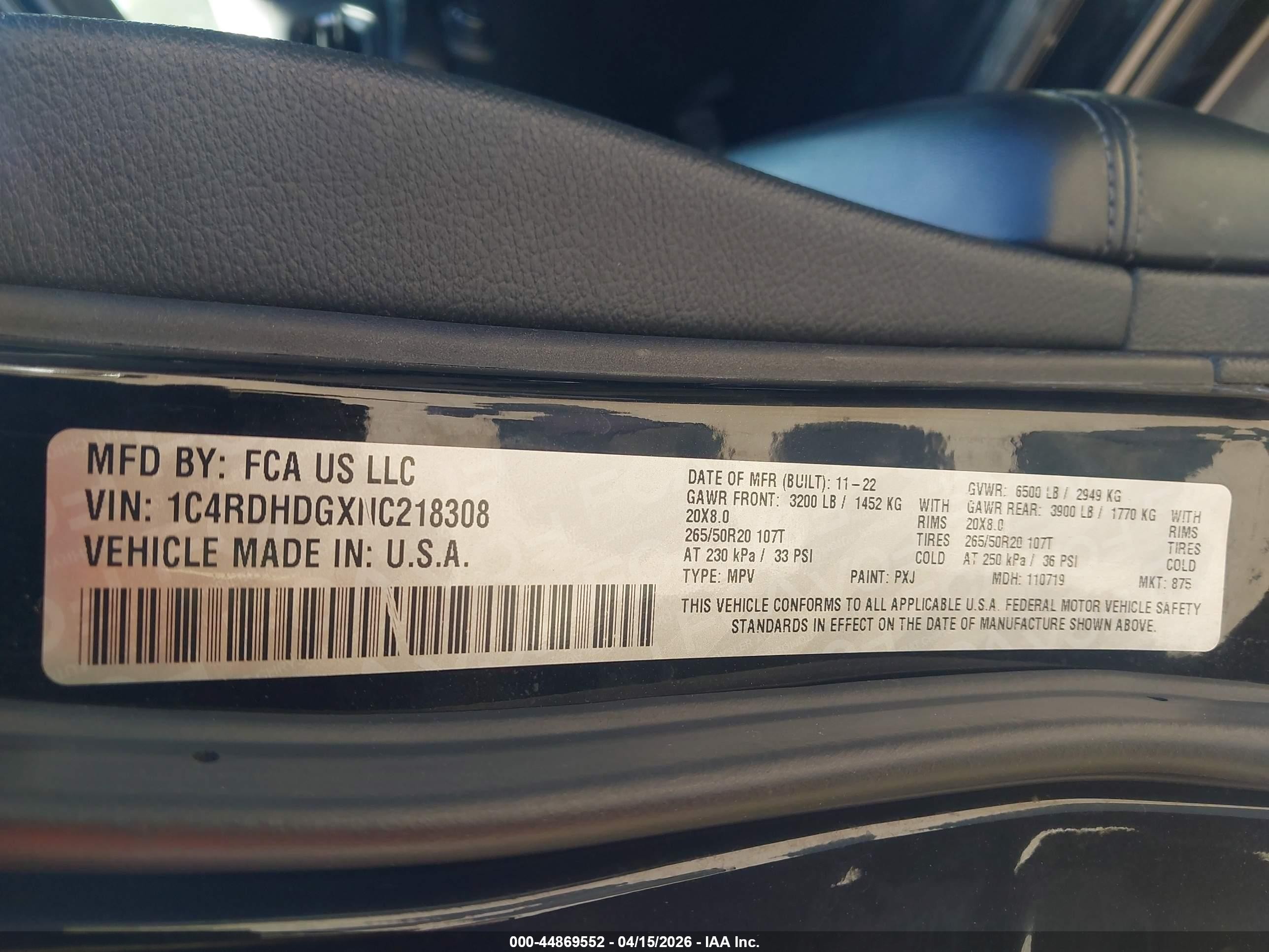 2022 Dodge Durango Gt Plus Rwd Черный vin: 1C4RDHDGXNC218308