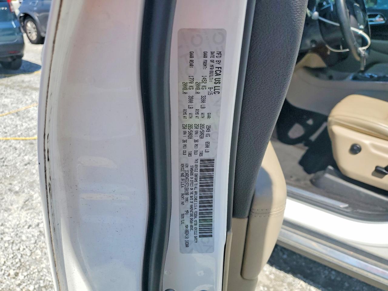 2015 Dodge Durango Citadel White vin: 1C4RDHEG1FC120199