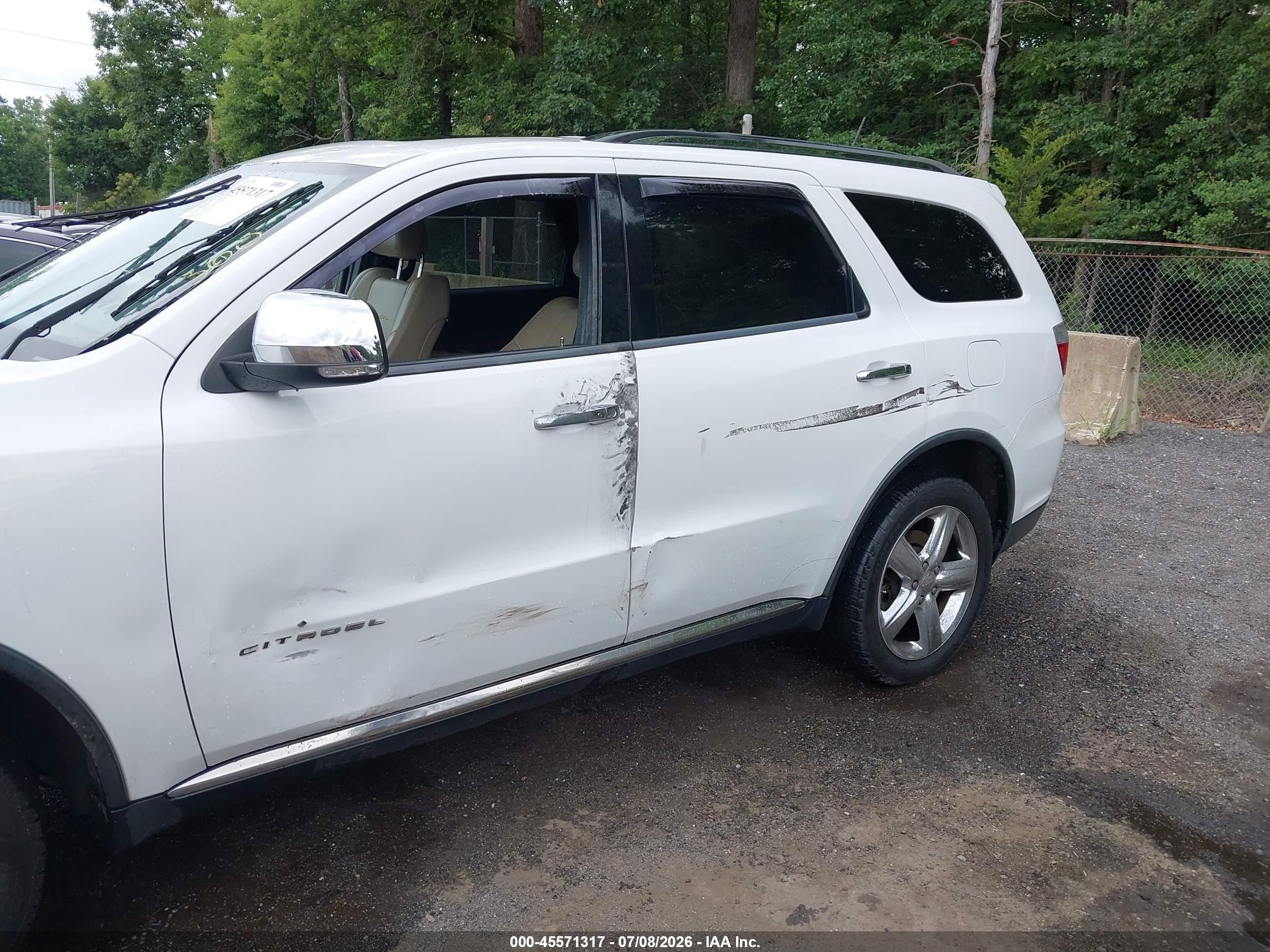2013 Dodge Durango Citadel White vin: 1C4RDHEG2DC601690