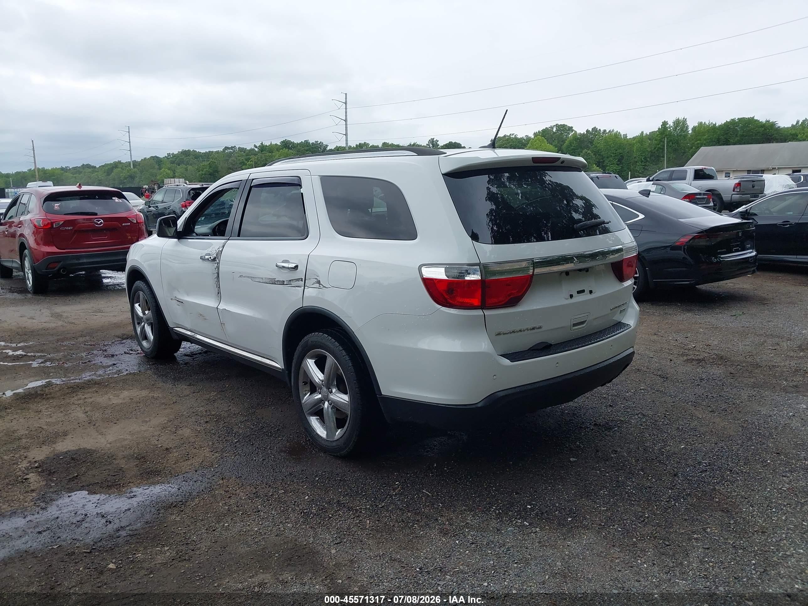 2013 Dodge Durango Citadel White vin: 1C4RDHEG2DC601690