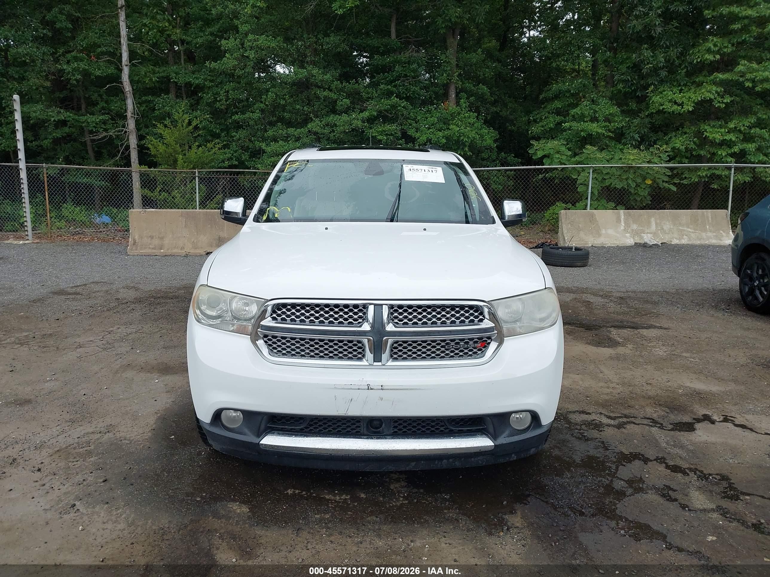 2013 Dodge Durango Citadel White vin: 1C4RDHEG2DC601690