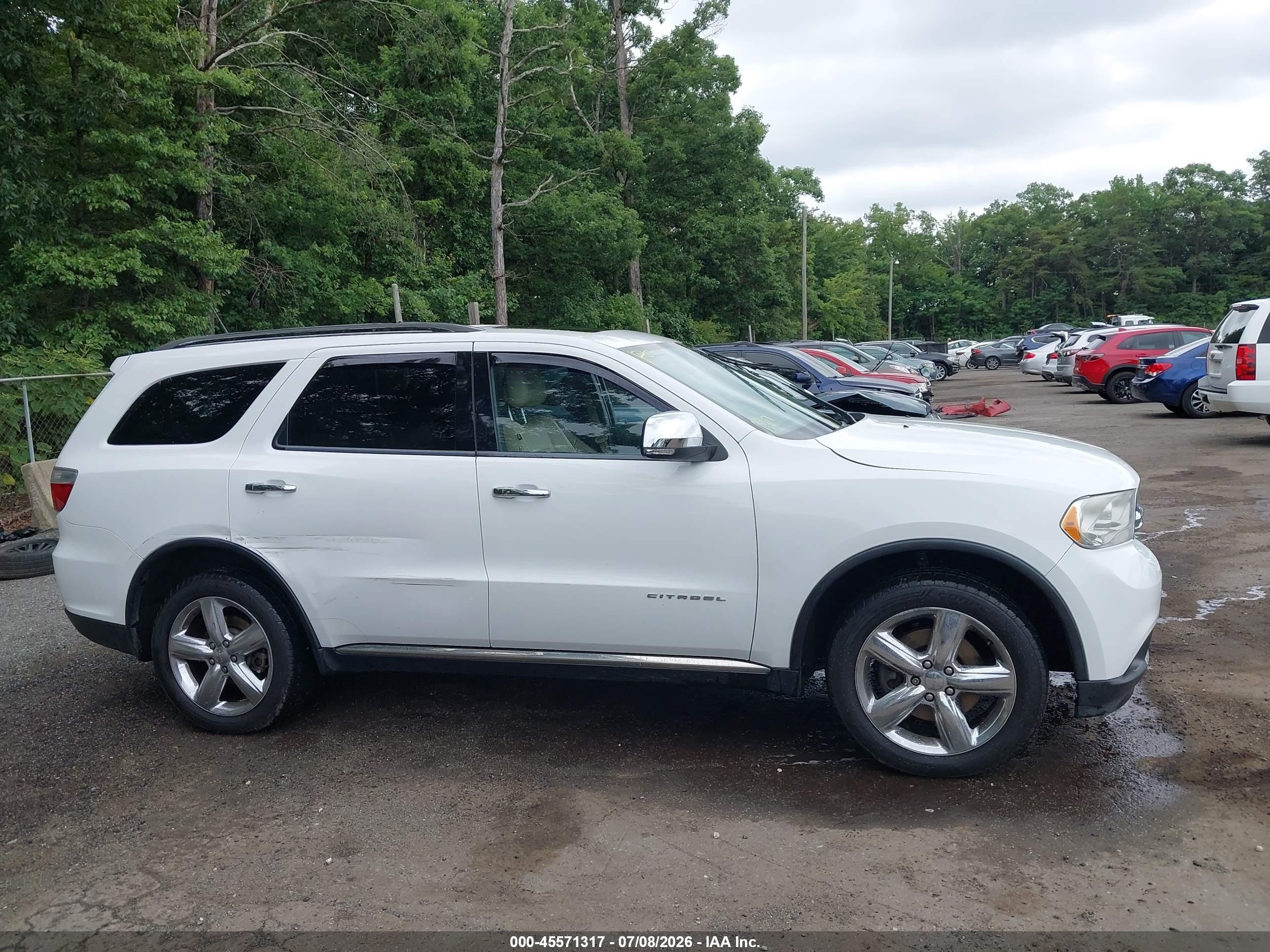 2013 Dodge Durango Citadel White vin: 1C4RDHEG2DC601690