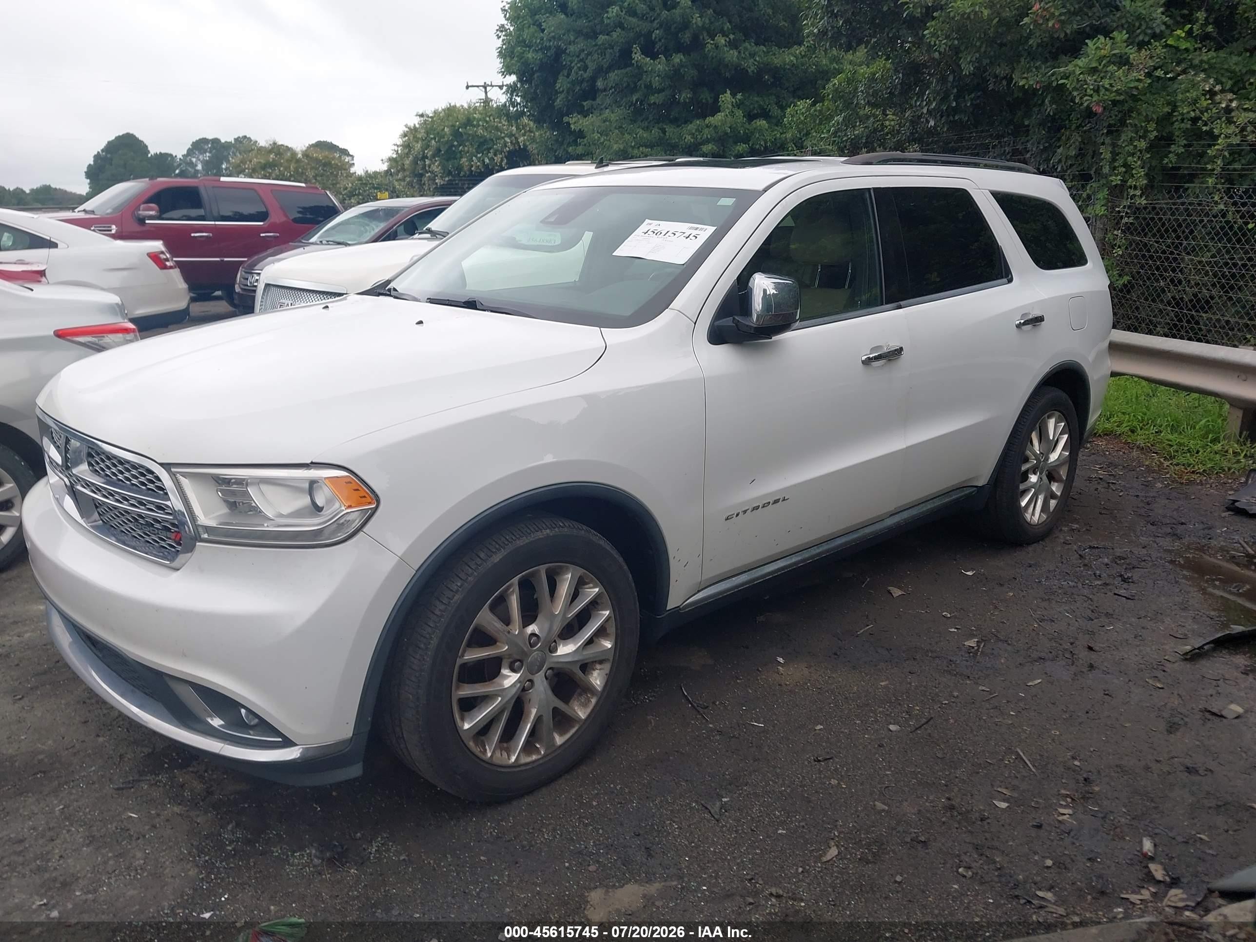 2015 Dodge Durango Citadel White vin: 1C4RDHEG7FC931232