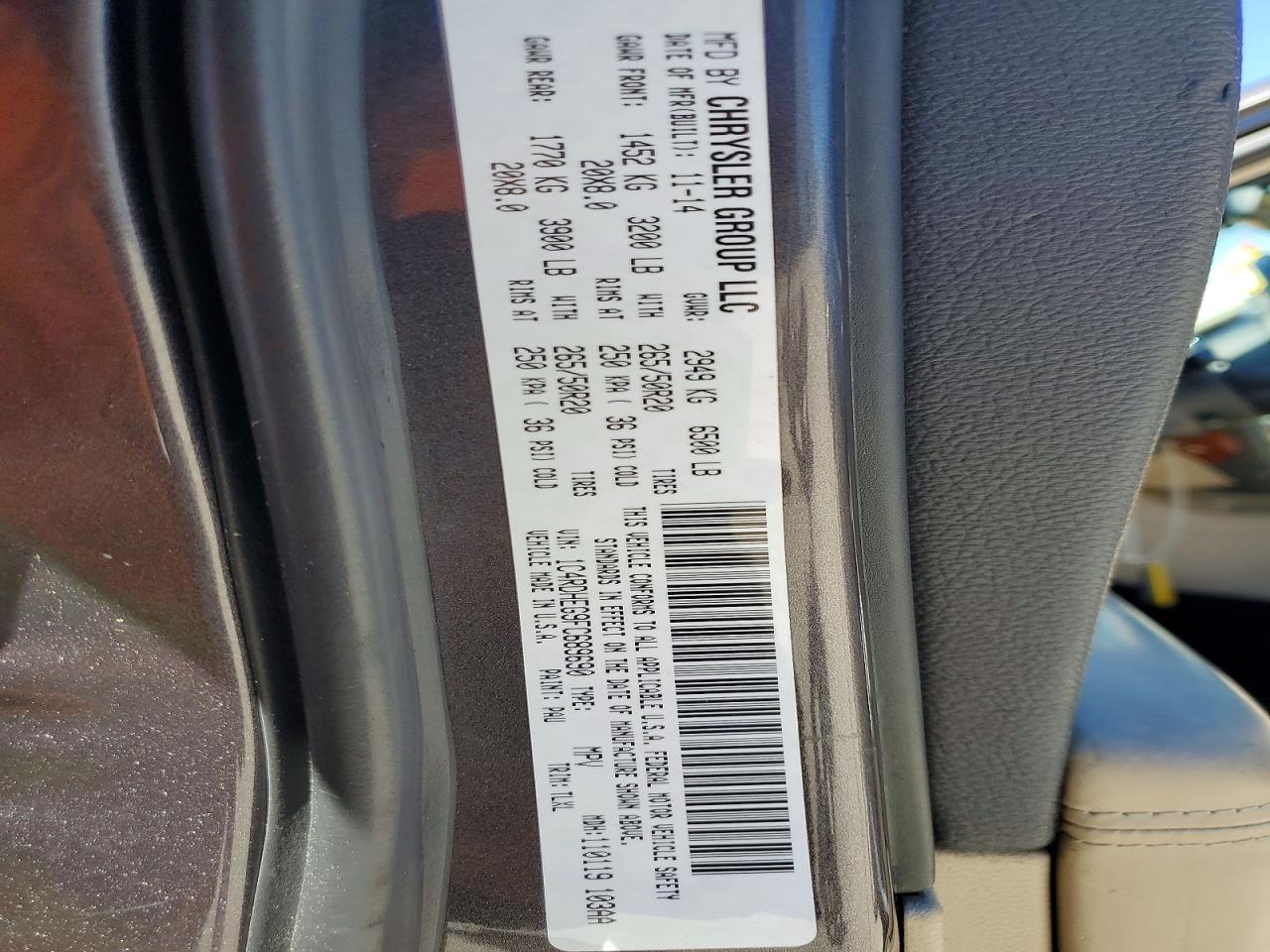 2015 Dodge Durango Citadel Charcoal vin: 1C4RDHEG9FC689690