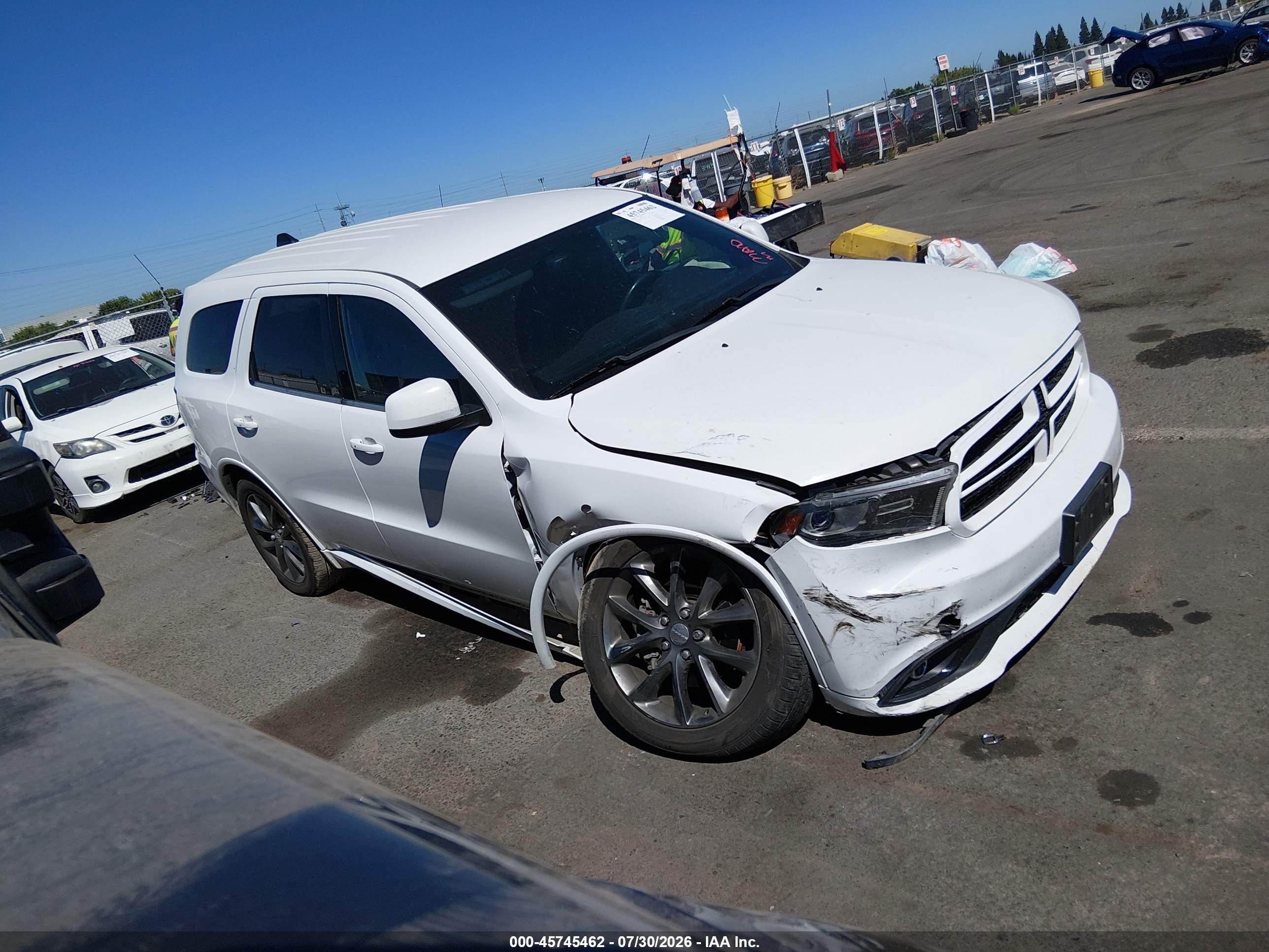 2014 Dodge Durango Sxt White vin: 1C4RDJAG0EC394408