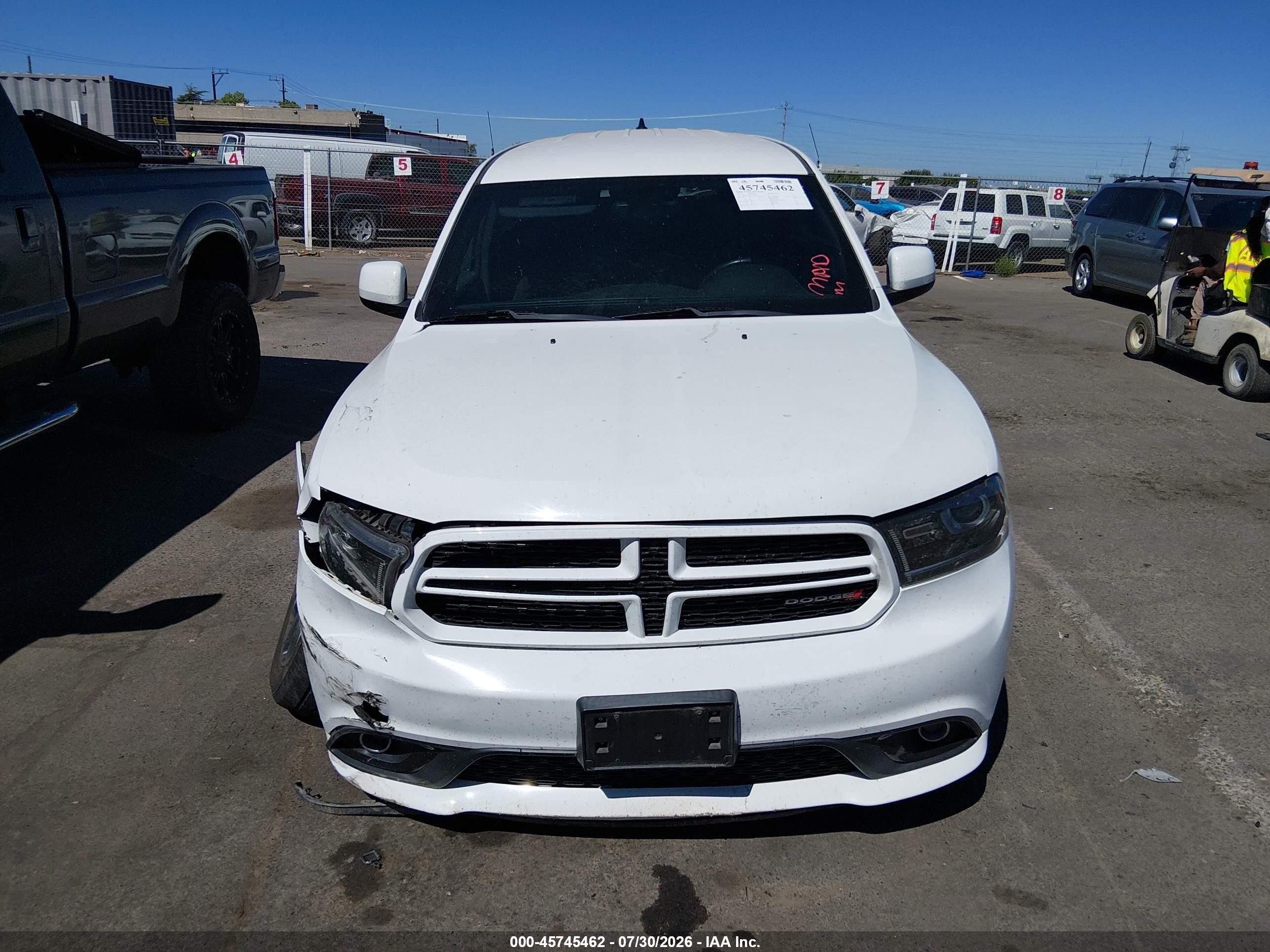 2014 Dodge Durango Sxt White vin: 1C4RDJAG0EC394408