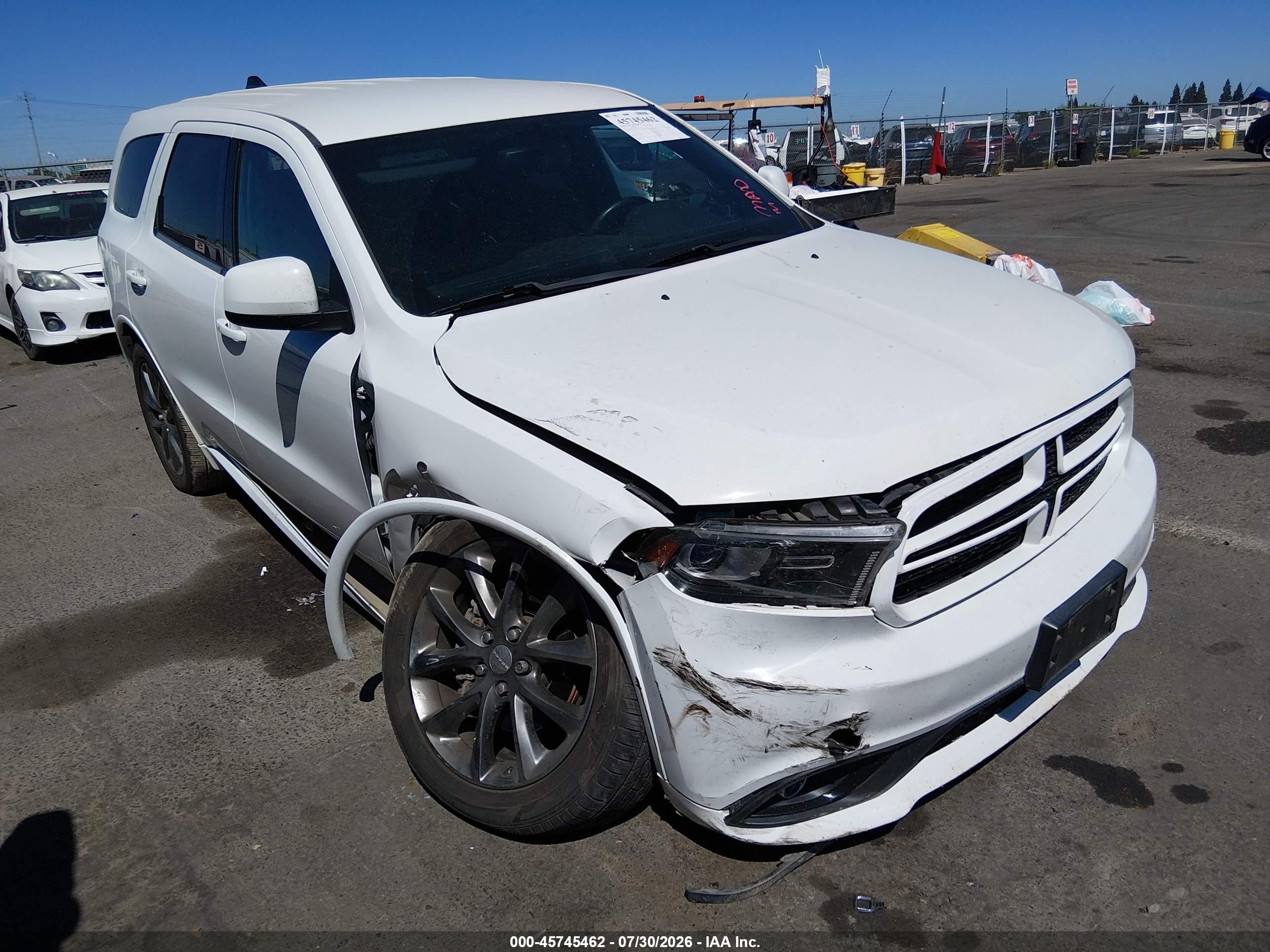 2014 Dodge Durango Sxt White vin: 1C4RDJAG0EC394408