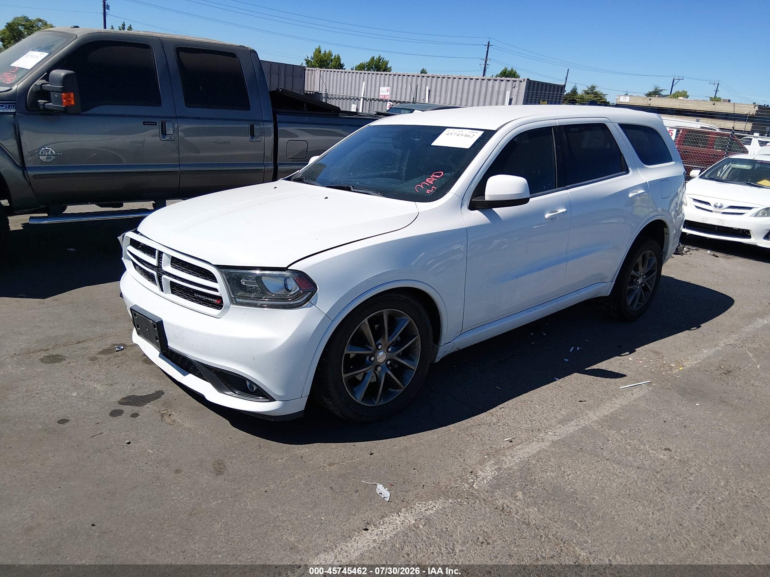 2014 Dodge Durango Sxt White vin: 1C4RDJAG0EC394408