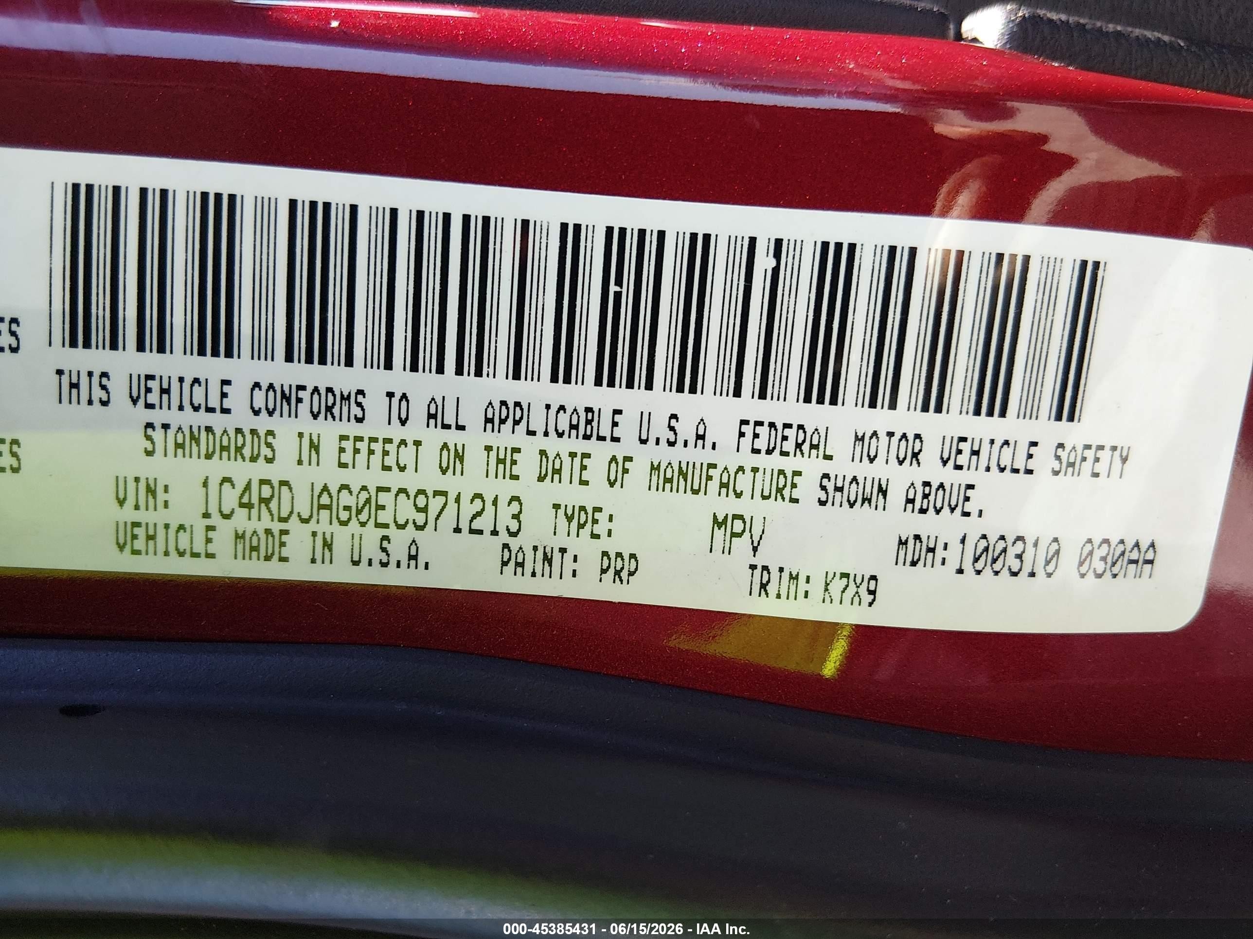 2014 Dodge Durango Sxt Red vin: 1C4RDJAG0EC971213