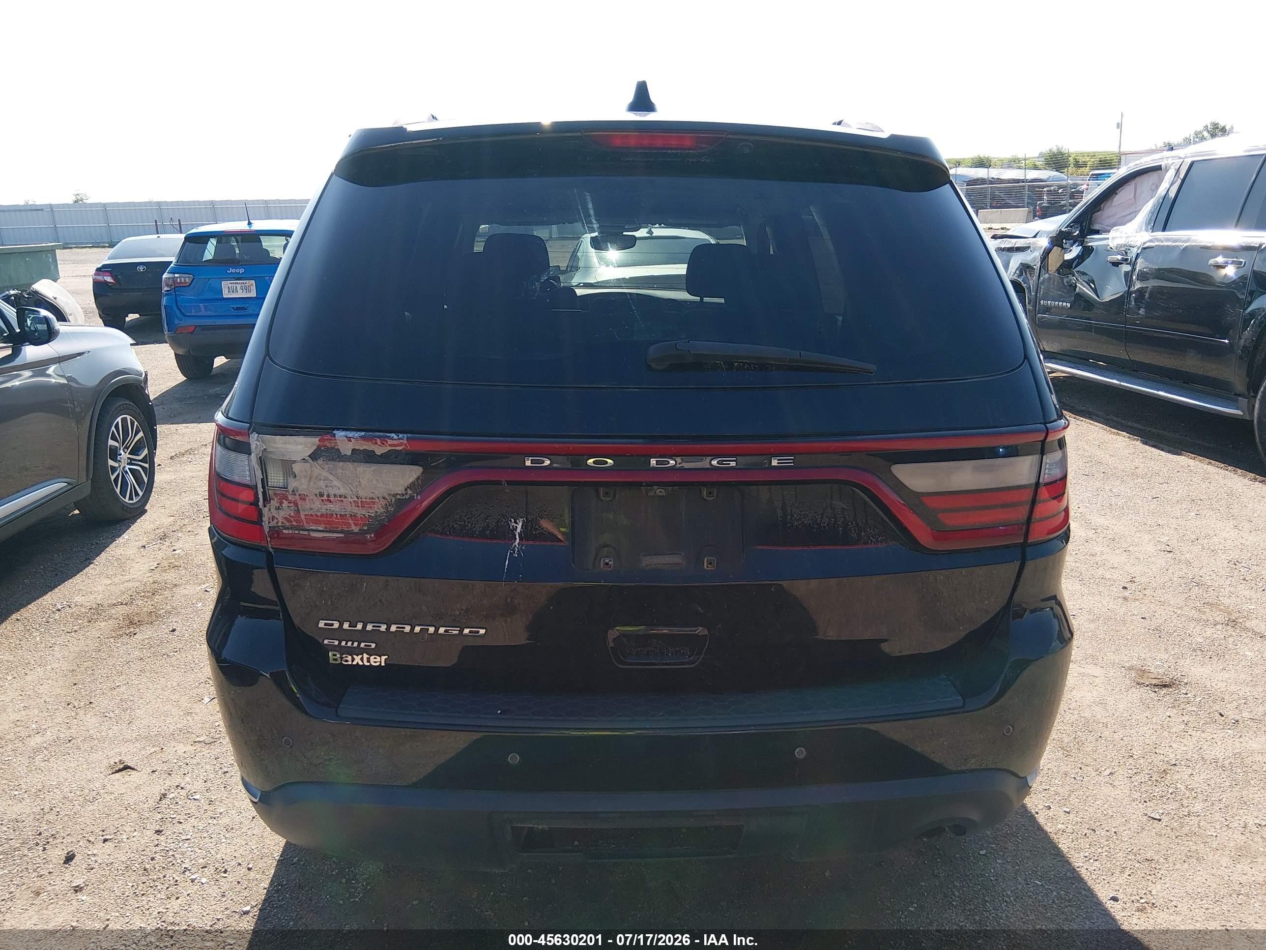 2017 Dodge Durango Sxt Awd Black vin: 1C4RDJAG0HC945246