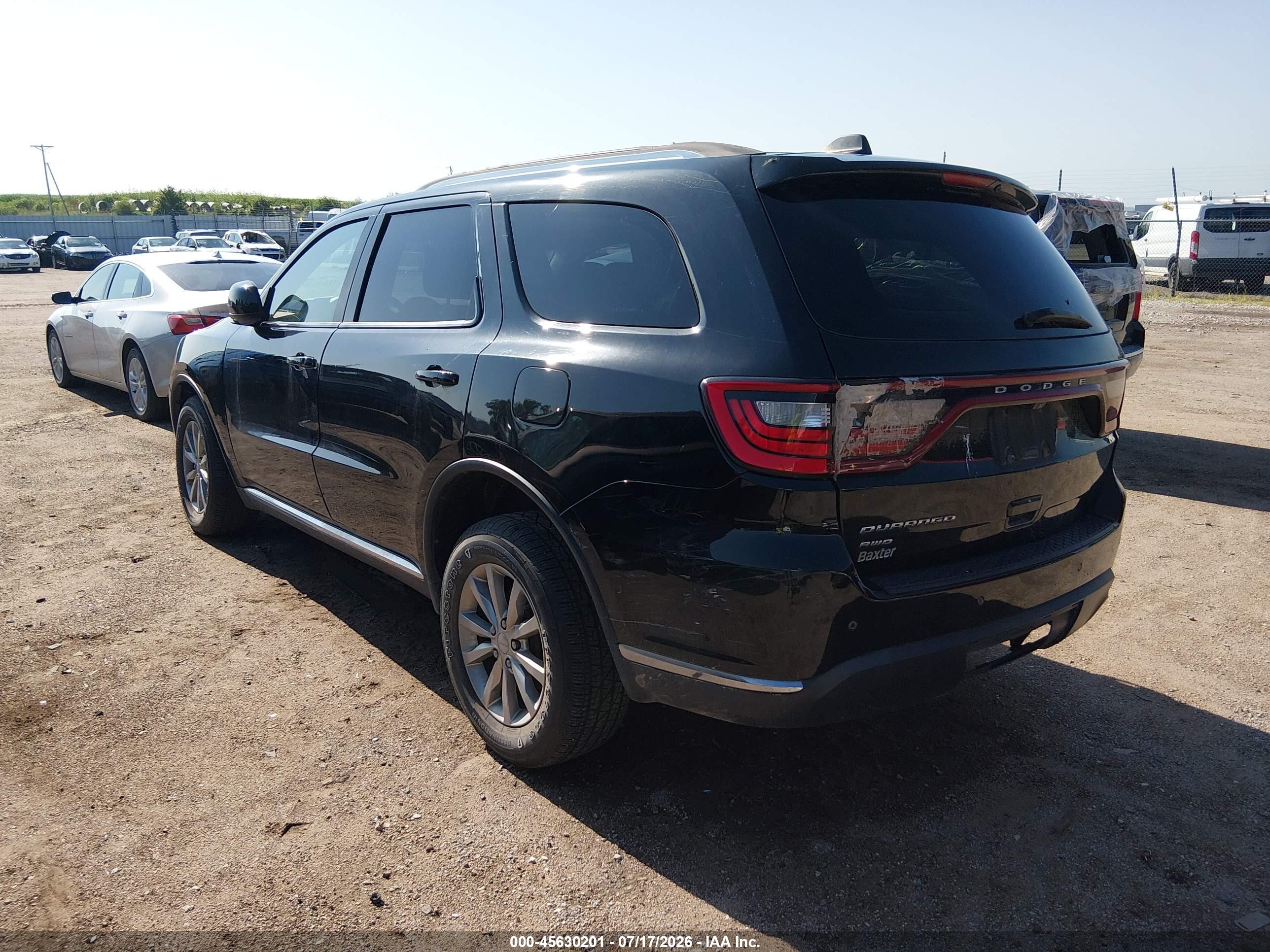 2017 Dodge Durango Sxt Awd Black vin: 1C4RDJAG0HC945246