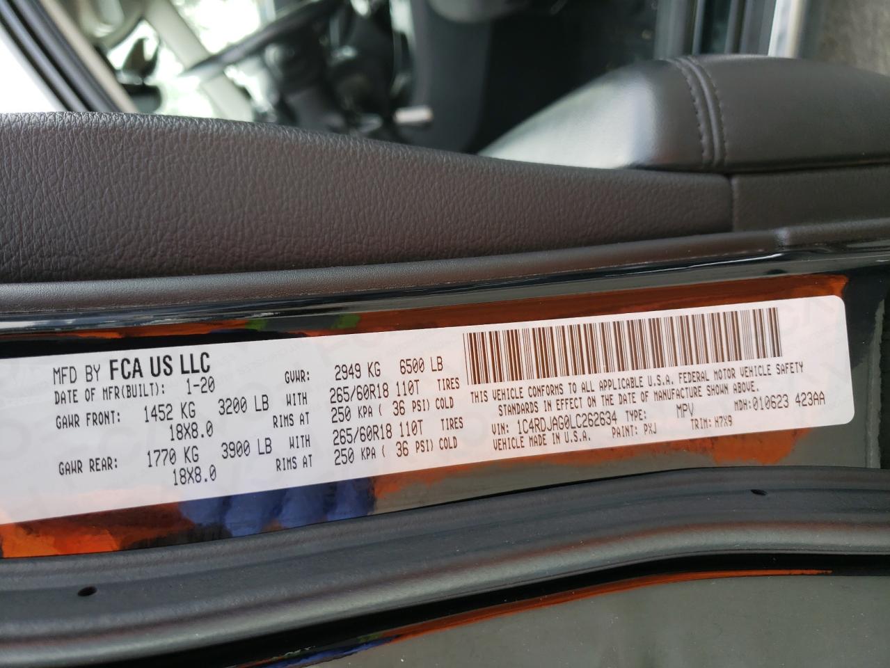 2020 Dodge Durango Sxt Black vin: 1C4RDJAG0LC262634