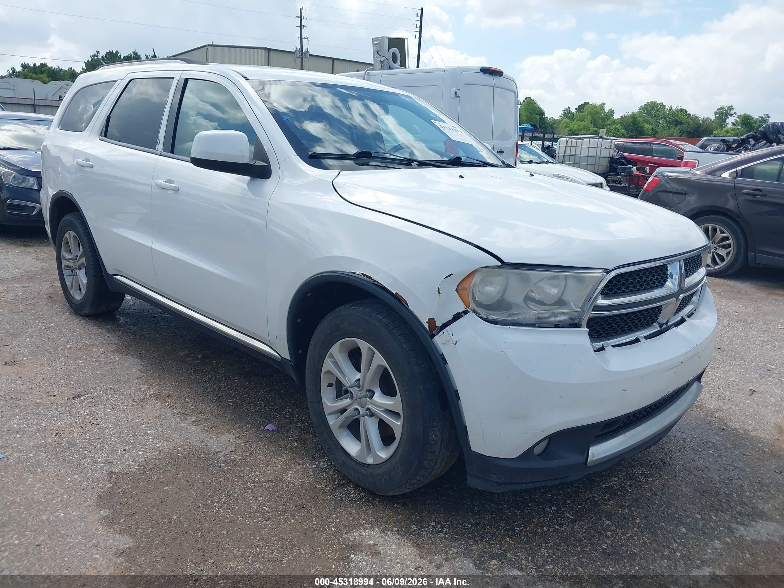 2013 Dodge Durango Sxt White vin: 1C4RDJAG1DC582966