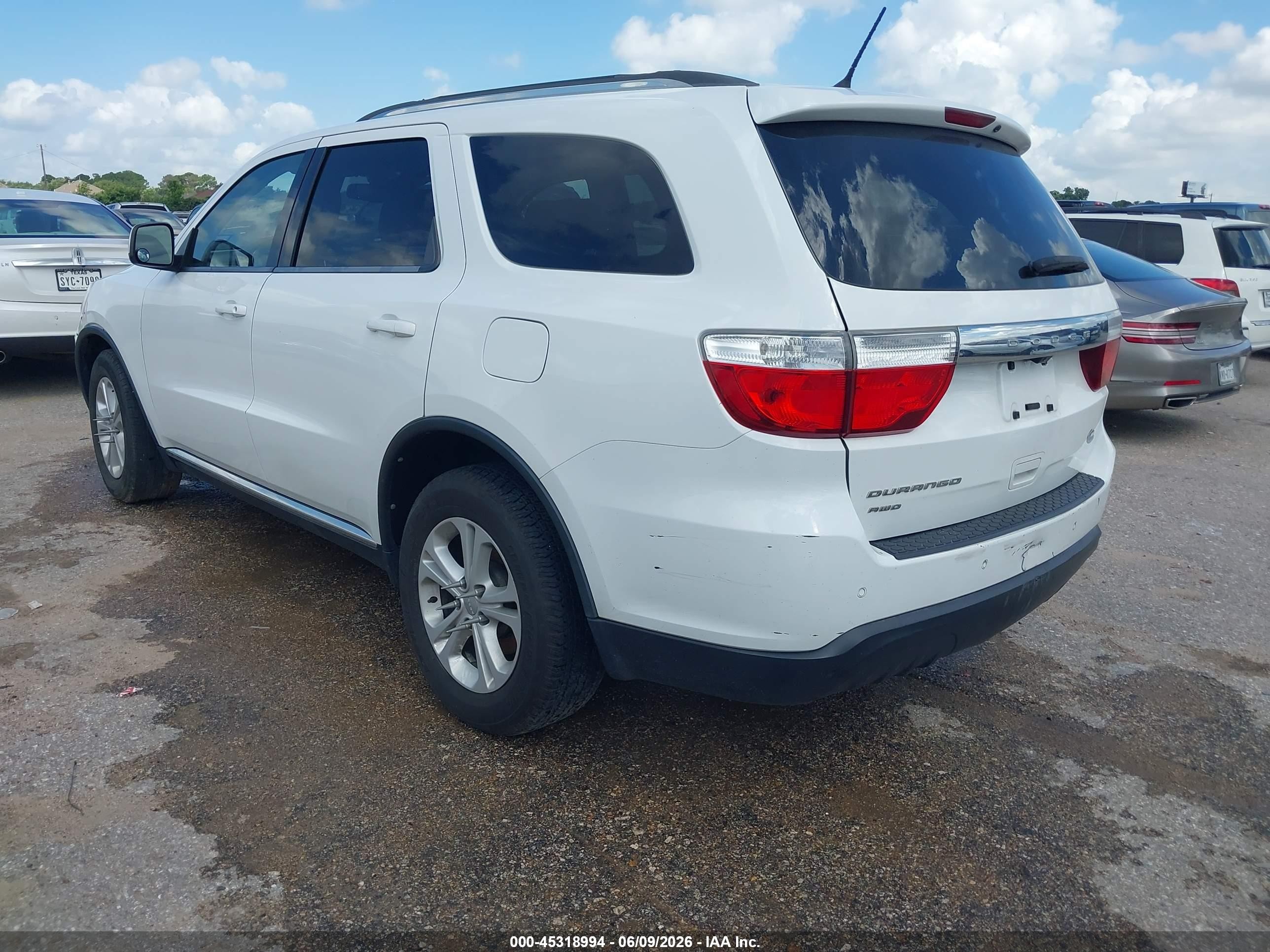 2013 Dodge Durango Sxt White vin: 1C4RDJAG1DC582966