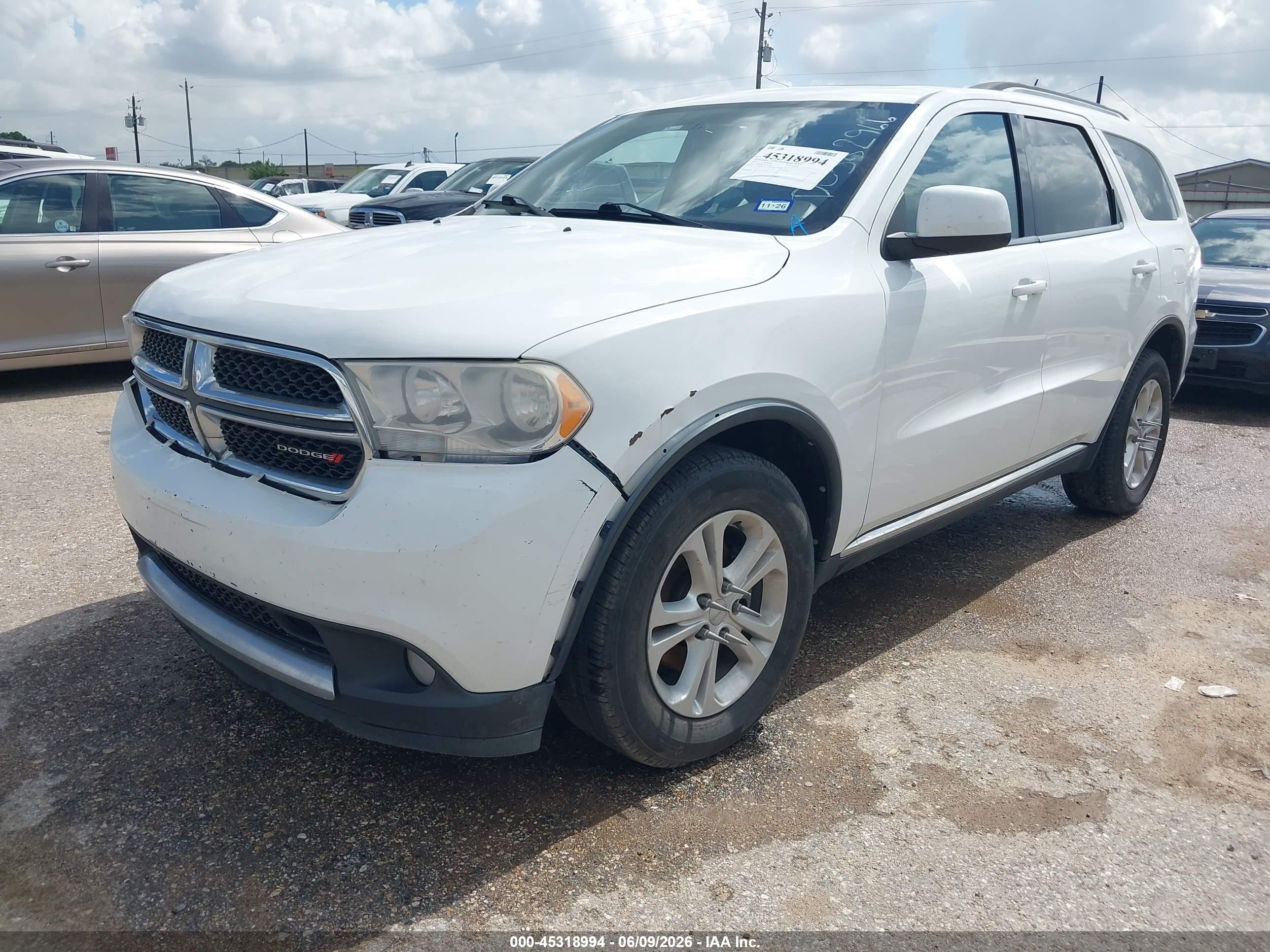 2013 Dodge Durango Sxt White vin: 1C4RDJAG1DC582966