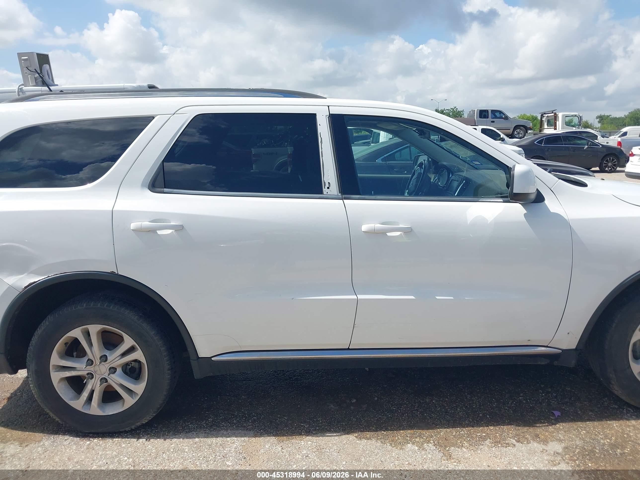2013 Dodge Durango Sxt White vin: 1C4RDJAG1DC582966