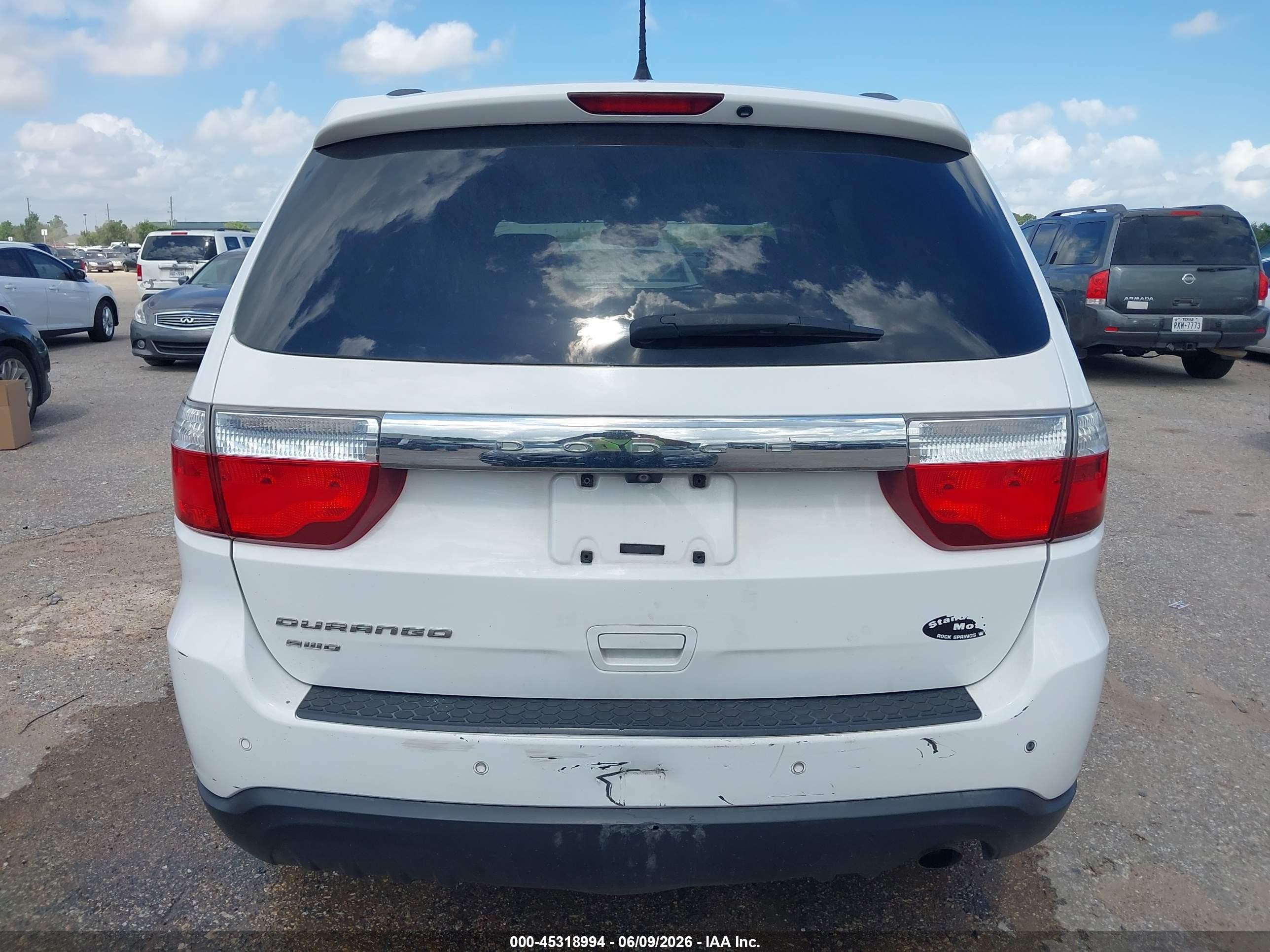 2013 Dodge Durango Sxt White vin: 1C4RDJAG1DC582966