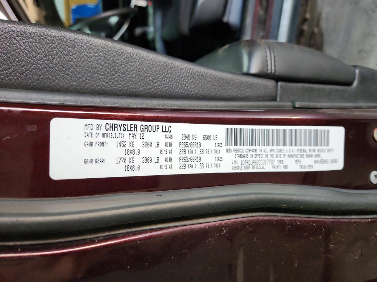2012 Dodge Durango Sxt Purple vin: 1C4RDJAG2CC317732