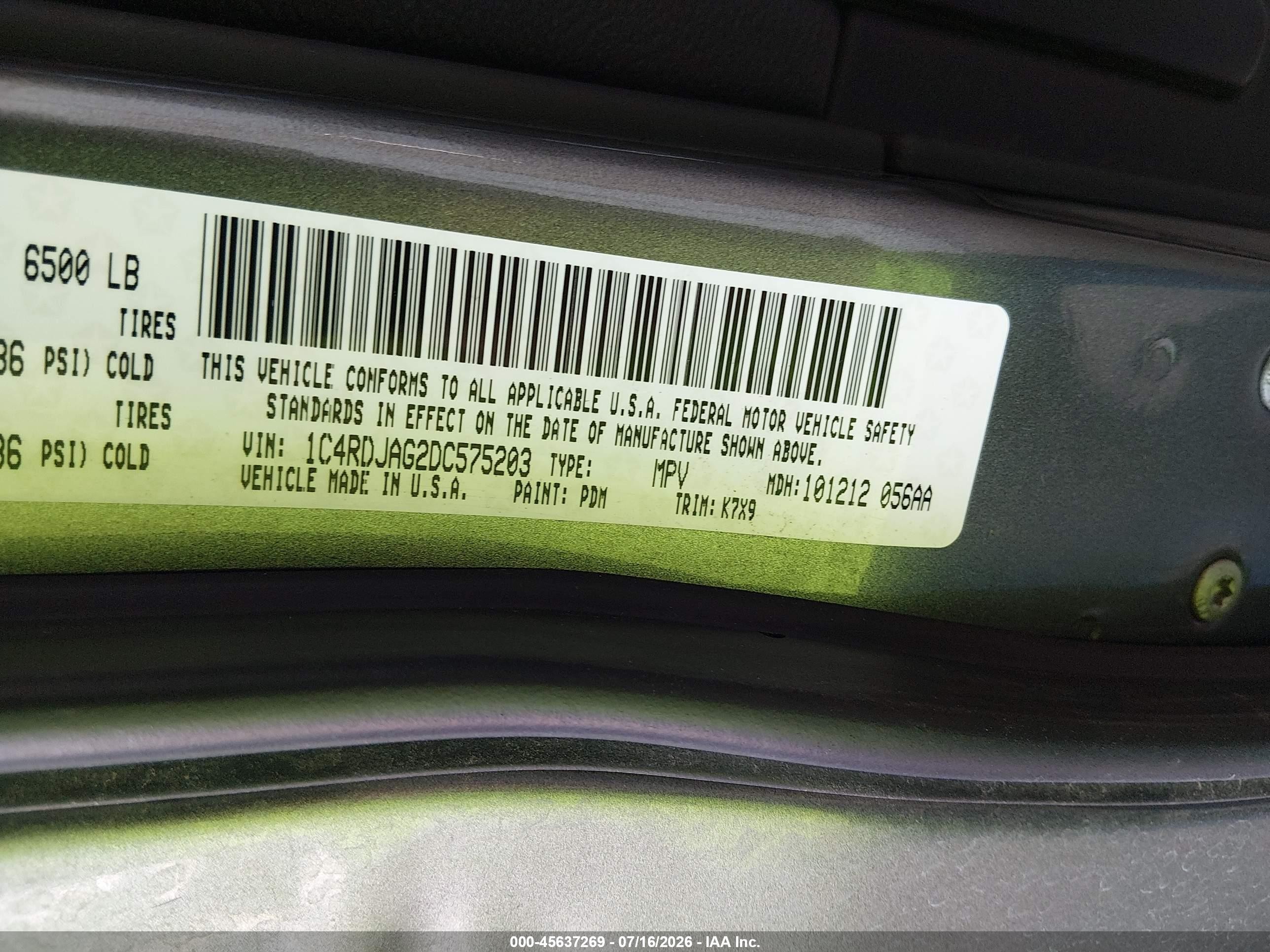 2013 Dodge Durango Sxt Серый vin: 1C4RDJAG2DC575203