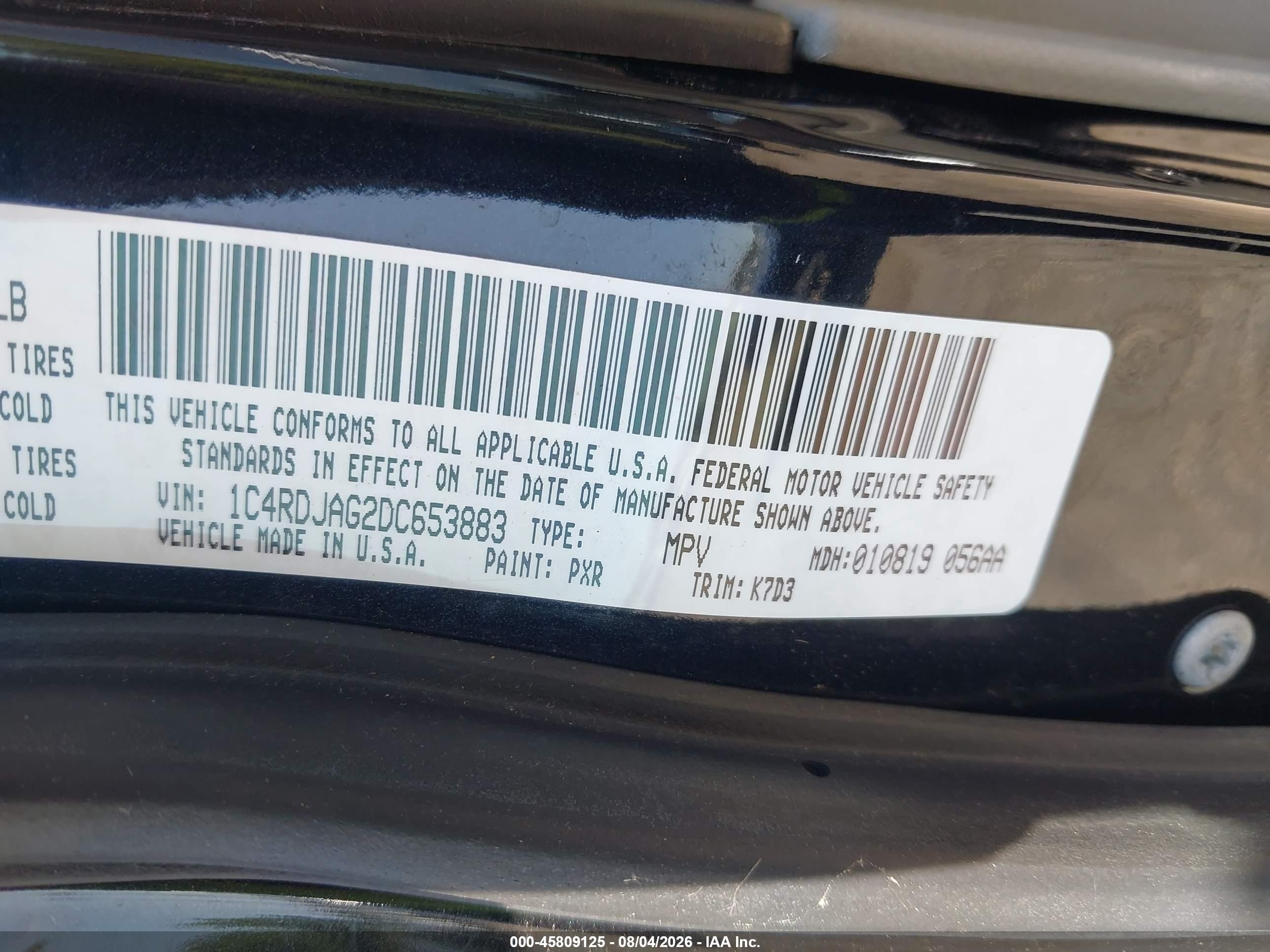 2013 Dodge Durango Sxt Black vin: 1C4RDJAG2DC653883