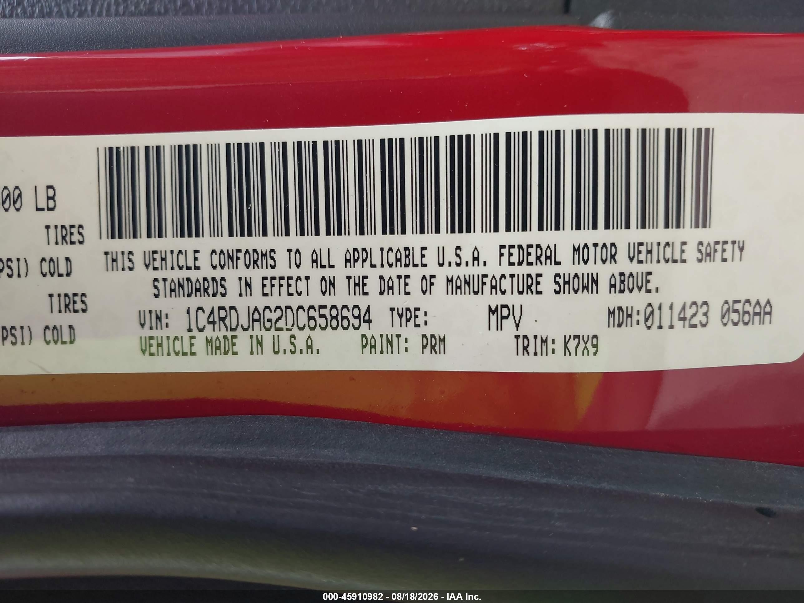 2013 Dodge Durango Sxt Red vin: 1C4RDJAG2DC658694
