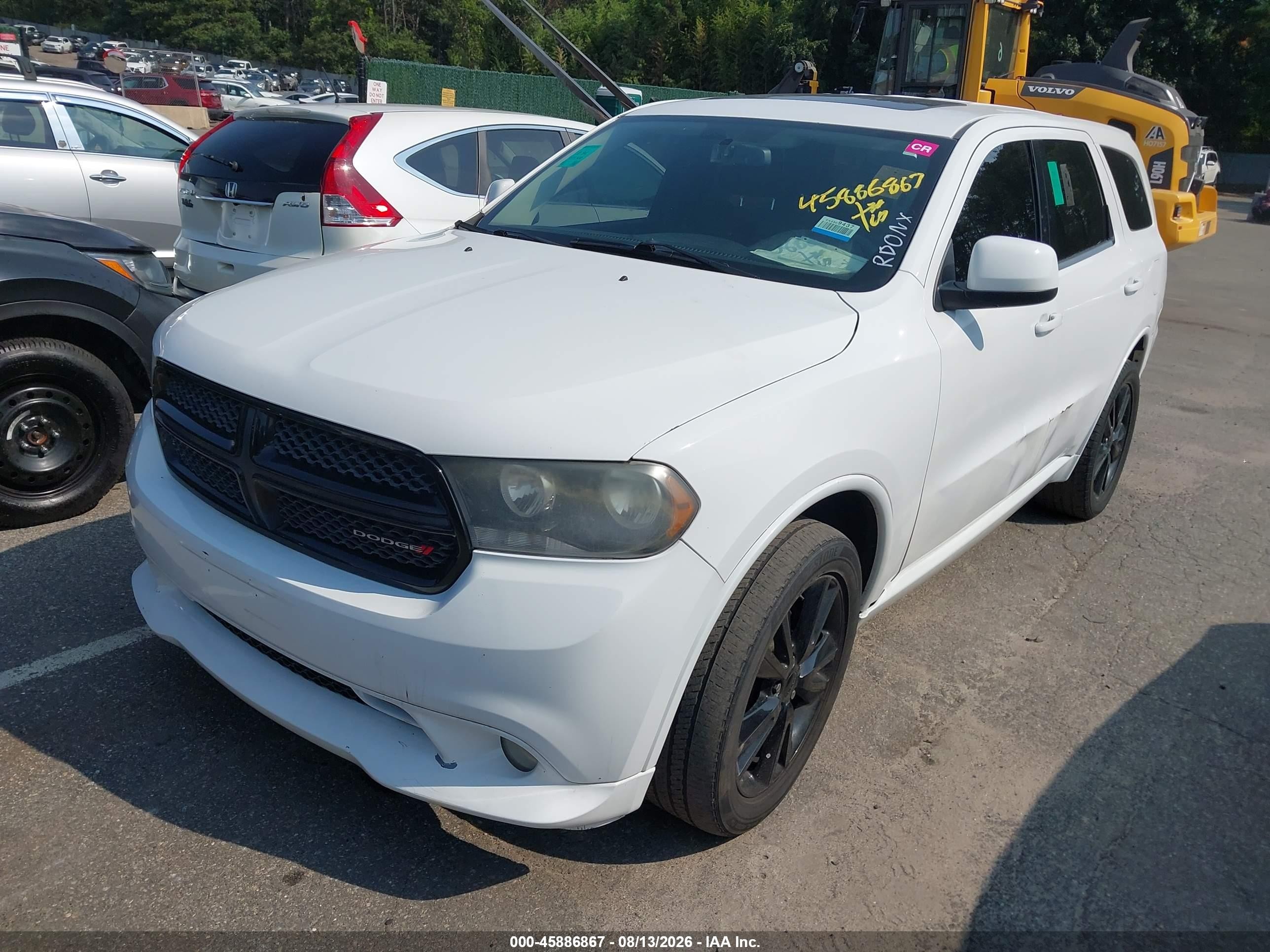 2013 Dodge Durango Sxt White vin: 1C4RDJAG2DC683224
