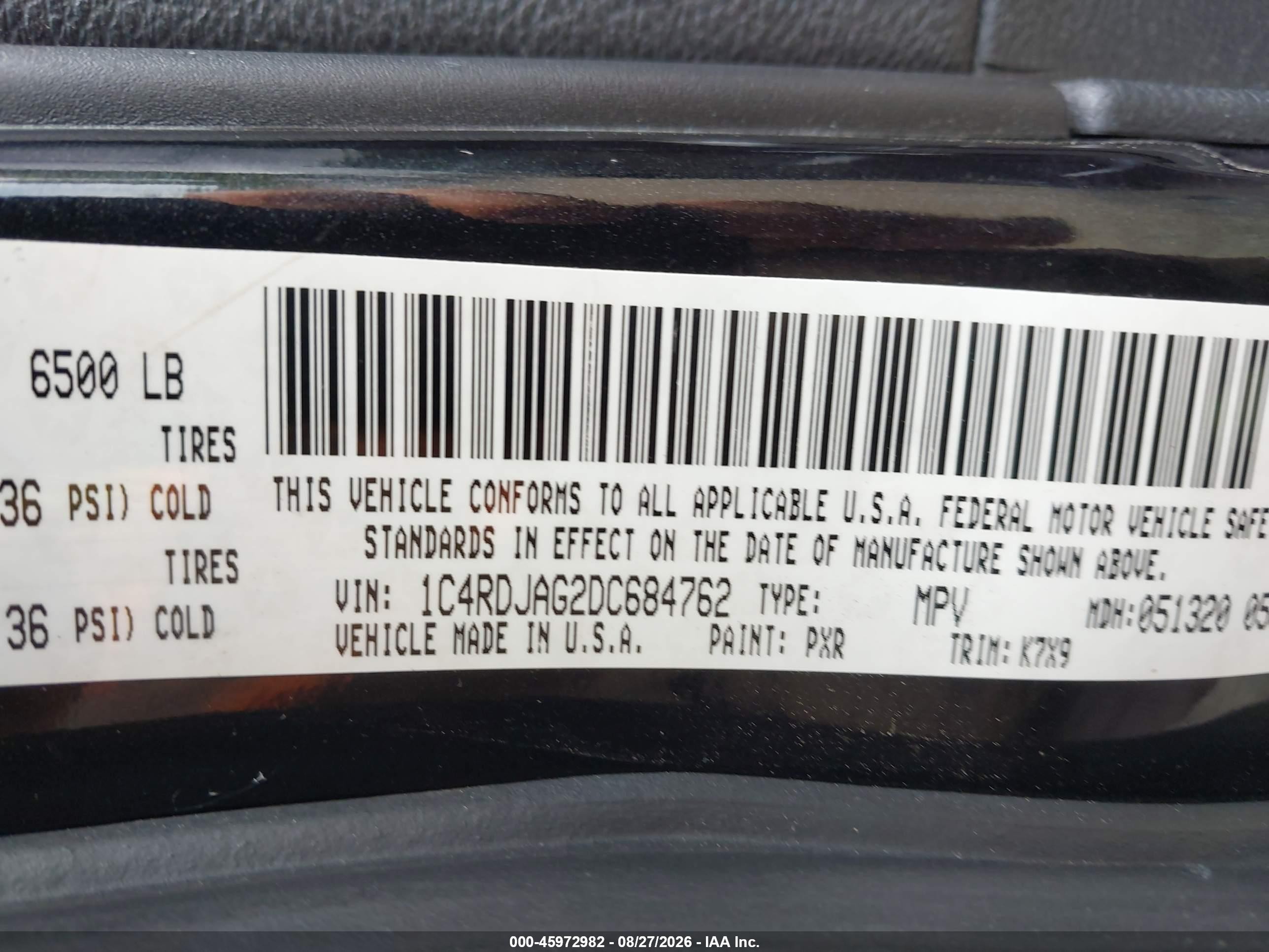 2013 Dodge Durango Sxt Black vin: 1C4RDJAG2DC684762