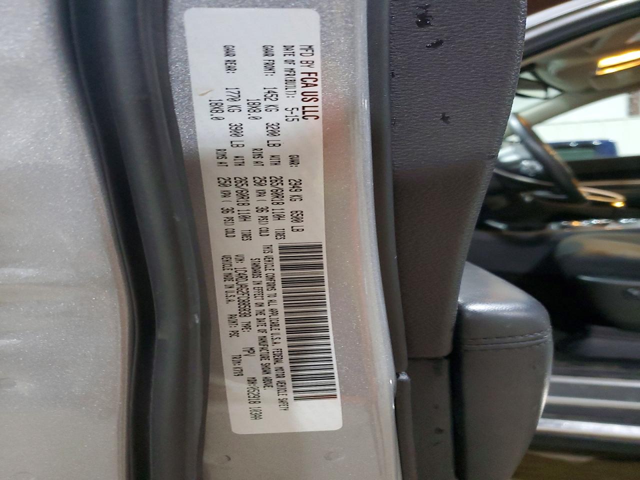 2015 Dodge Durango Sxt Silver vin: 1C4RDJAG2FC885838
