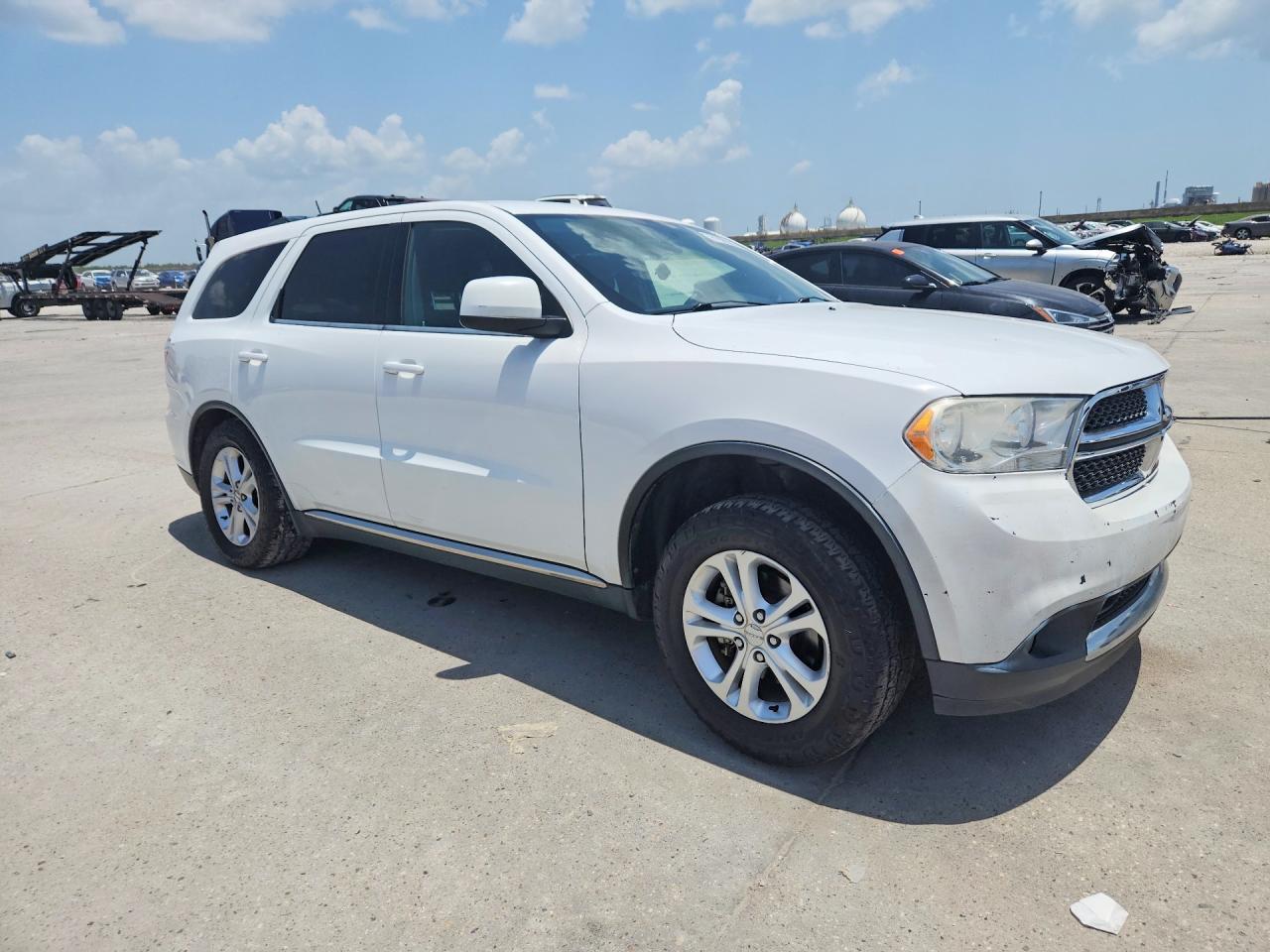 2013 Dodge Durango Sxt White vin: 1C4RDJAG3DC658641