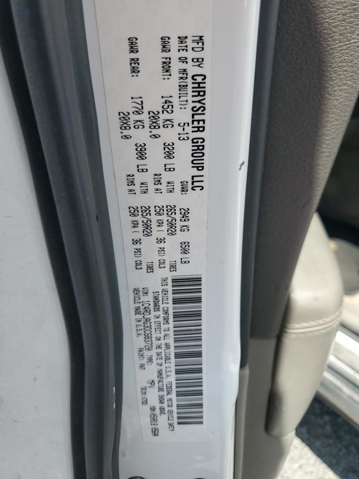2013 Dodge Durango Sxt White vin: 1C4RDJAG3DC683720