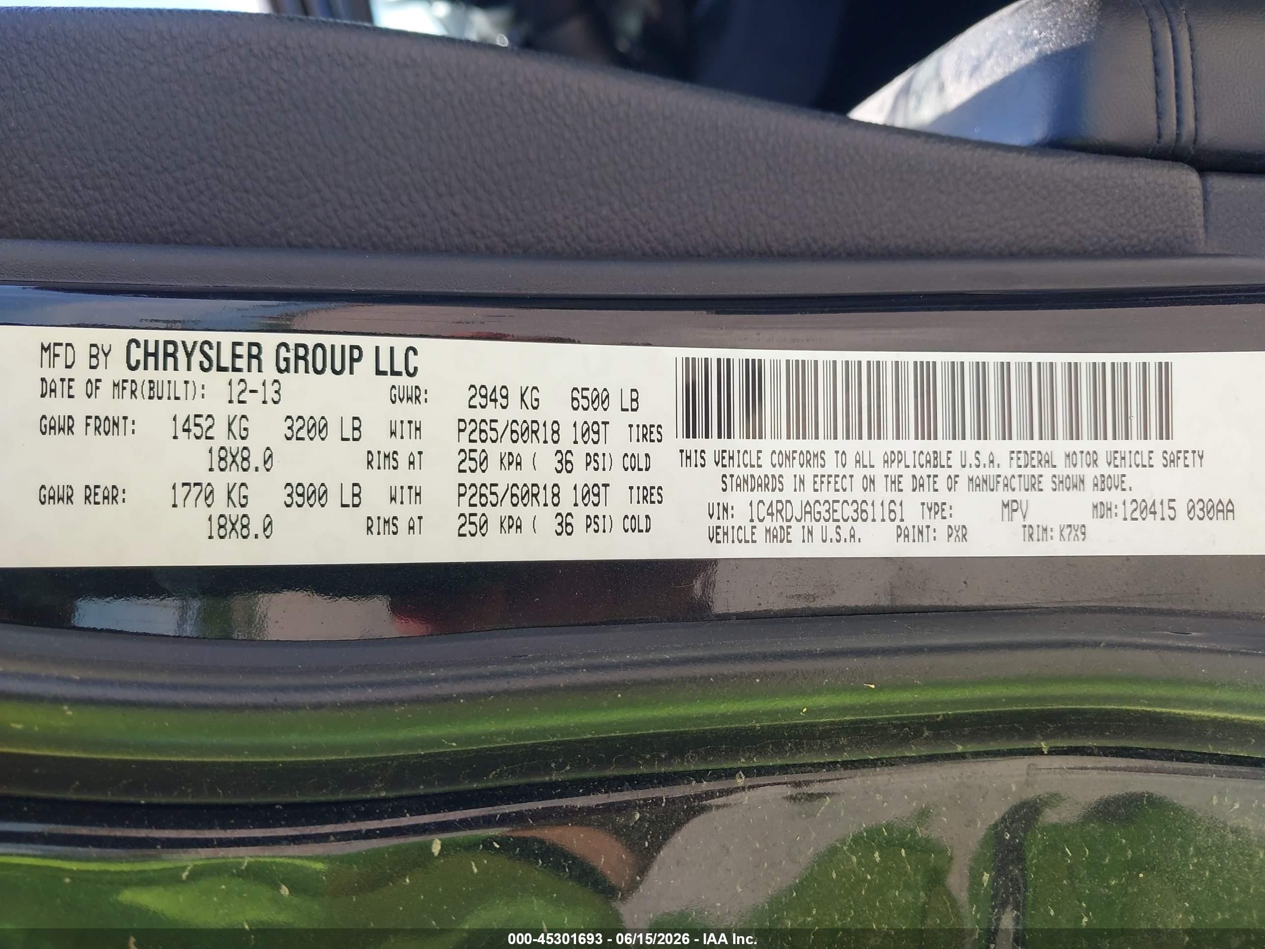 2014 Dodge Durango Sxt Черный vin: 1C4RDJAG3EC361161