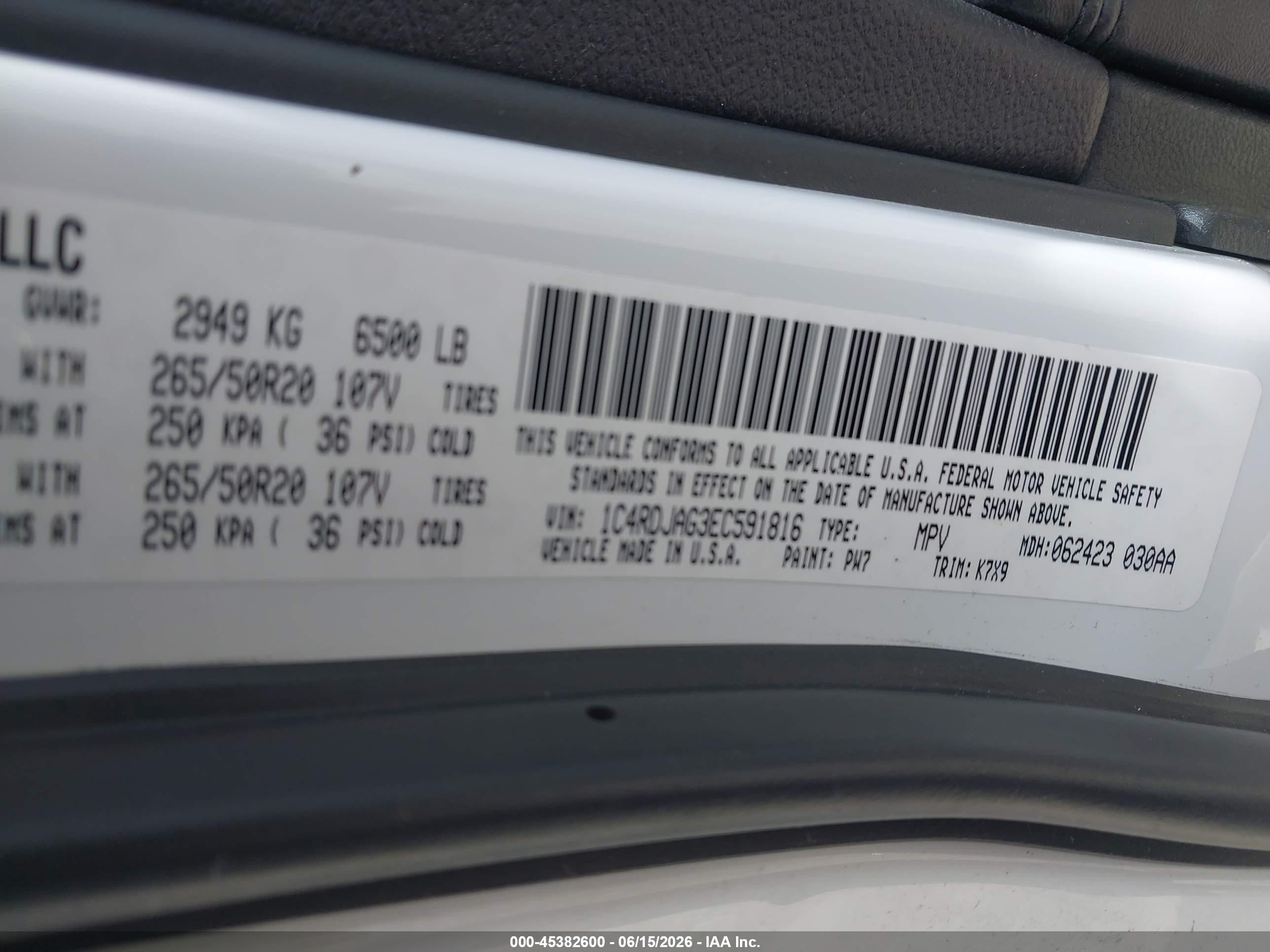 2014 Dodge Durango Sxt White vin: 1C4RDJAG3EC591816