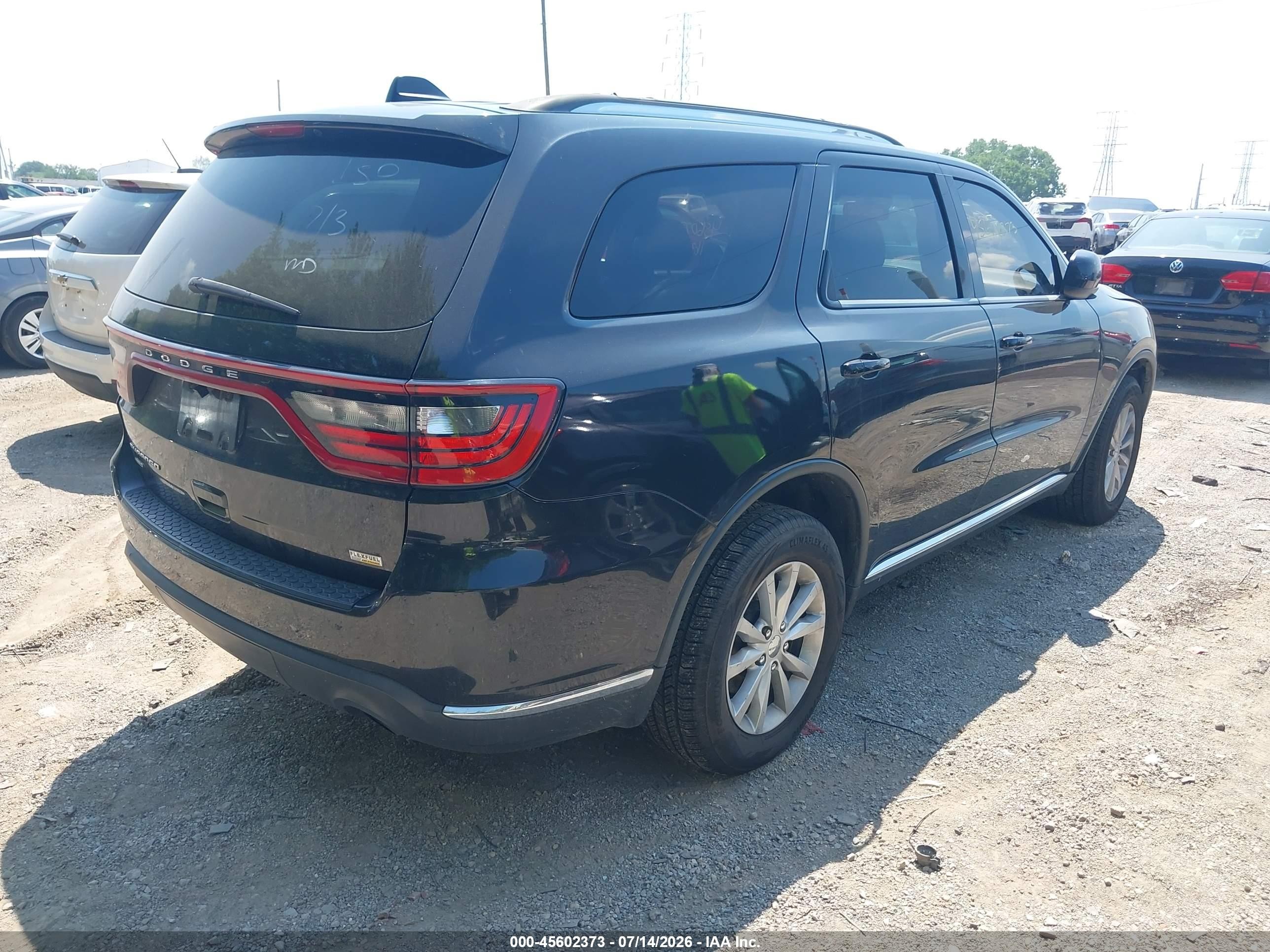 2015 Dodge Durango Sxt Черный vin: 1C4RDJAG3FC245511