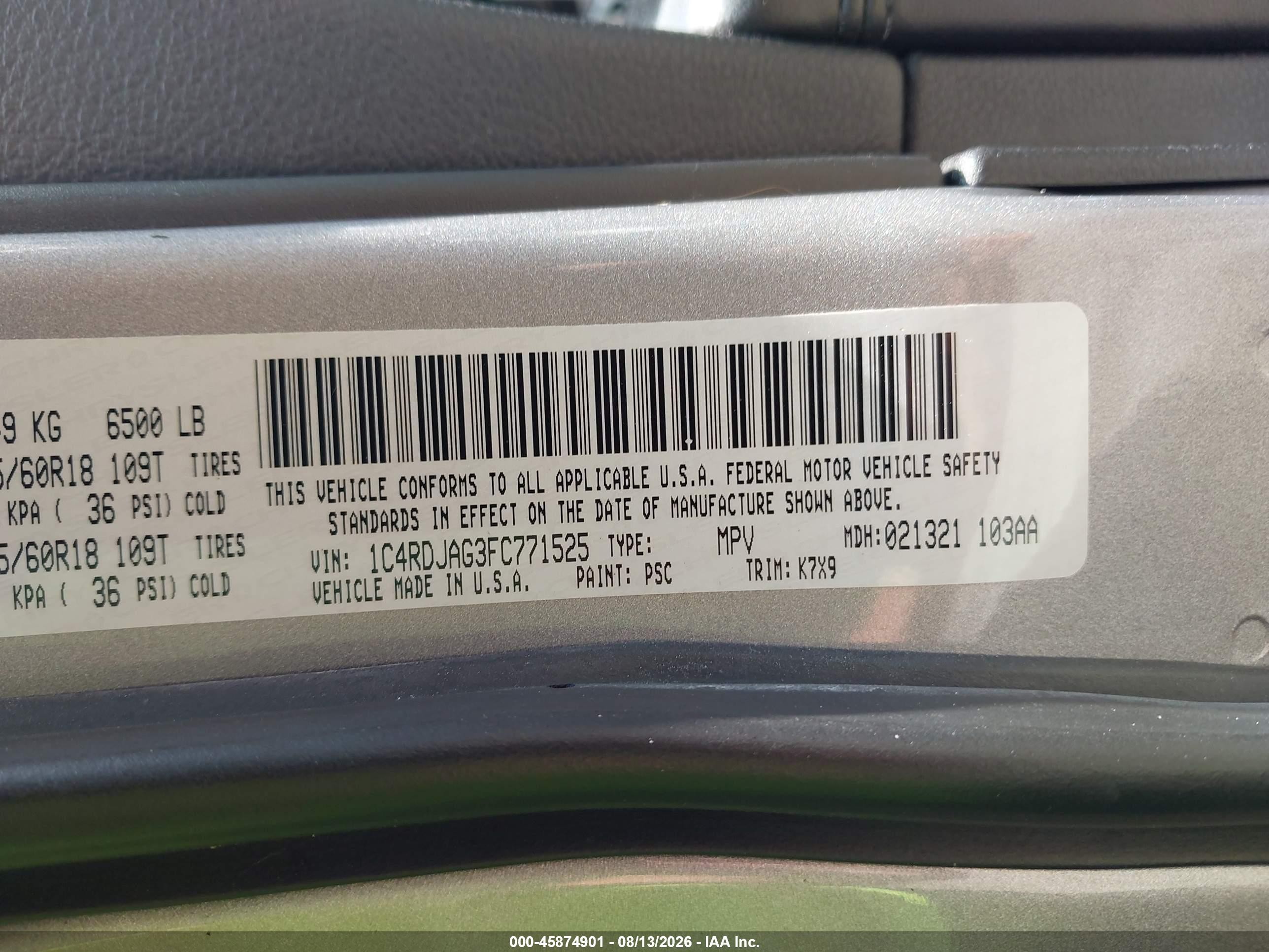 2015 Dodge Durango Sxt Silver vin: 1C4RDJAG3FC771525