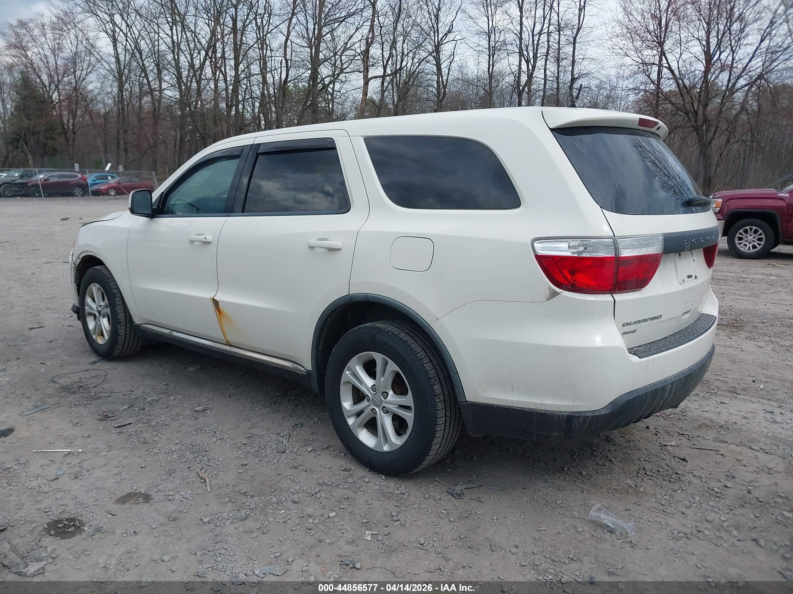2012 Dodge Durango Sxt White vin: 1C4RDJAG4CC193222