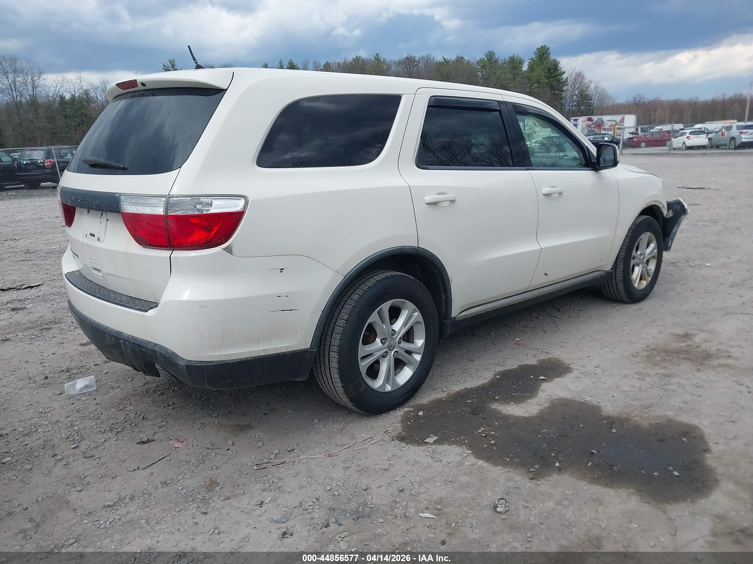 2012 Dodge Durango Sxt White vin: 1C4RDJAG4CC193222