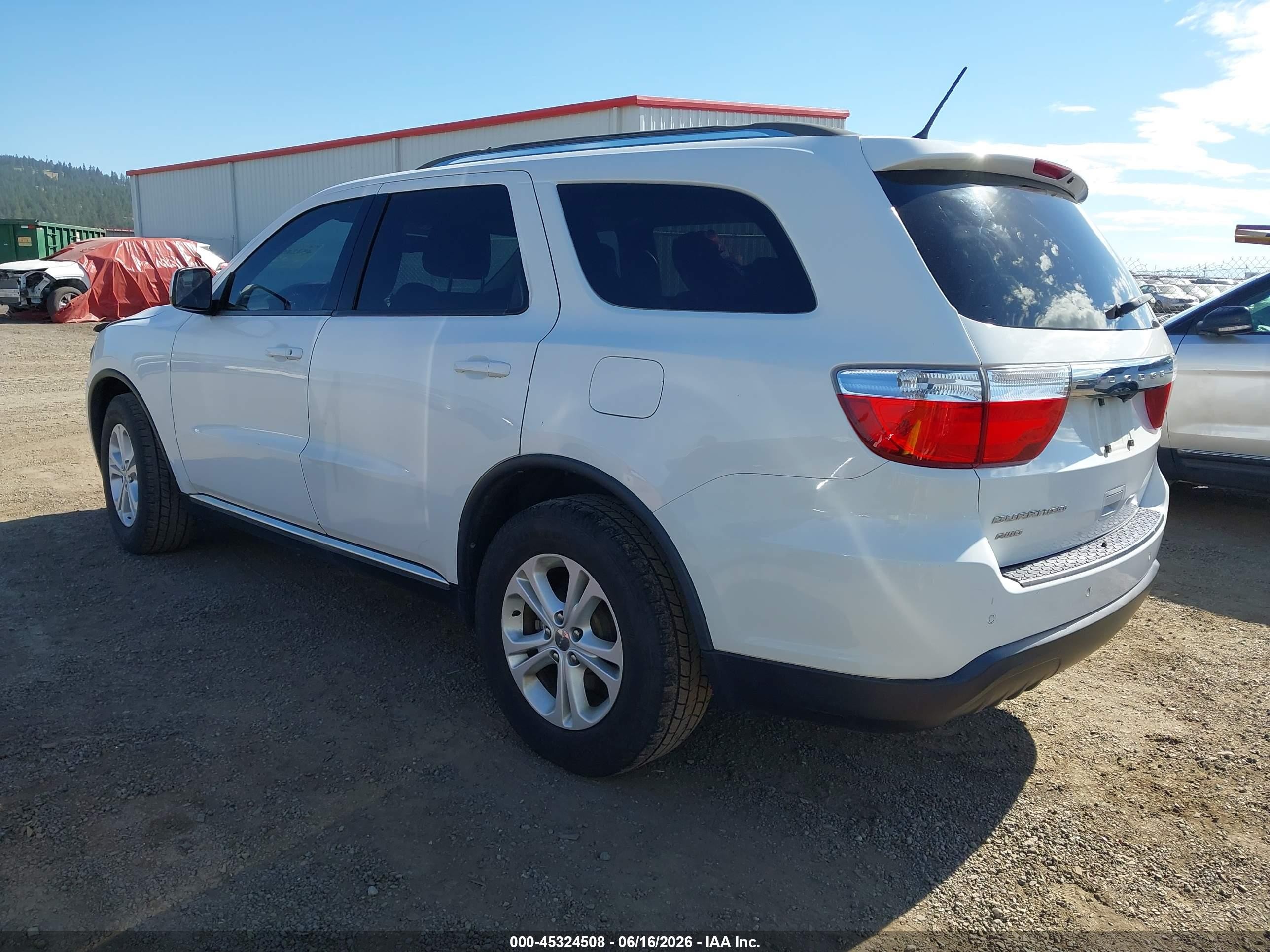 2013 Dodge Durango Sxt White vin: 1C4RDJAG4DC512426