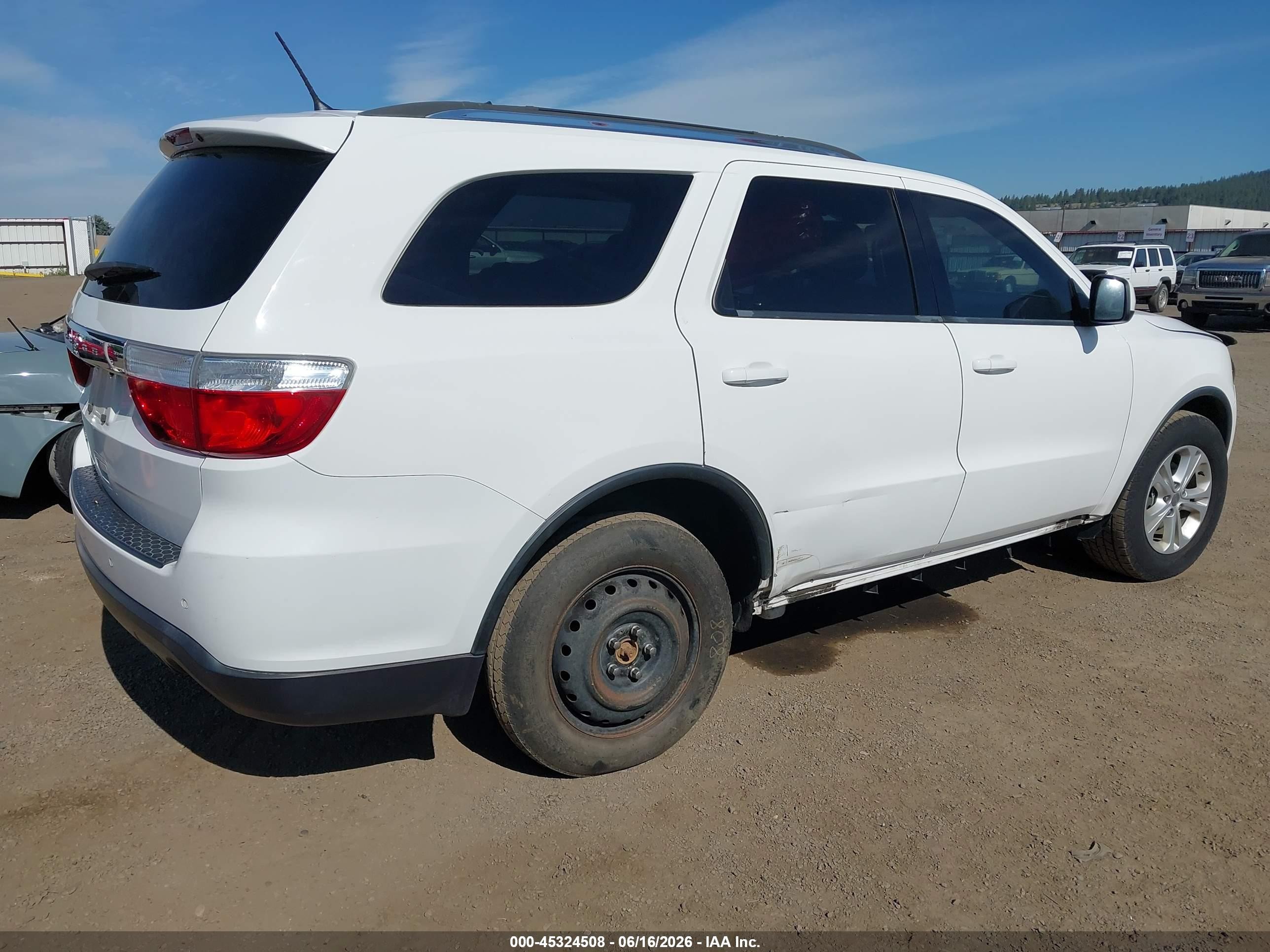 2013 Dodge Durango Sxt White vin: 1C4RDJAG4DC512426