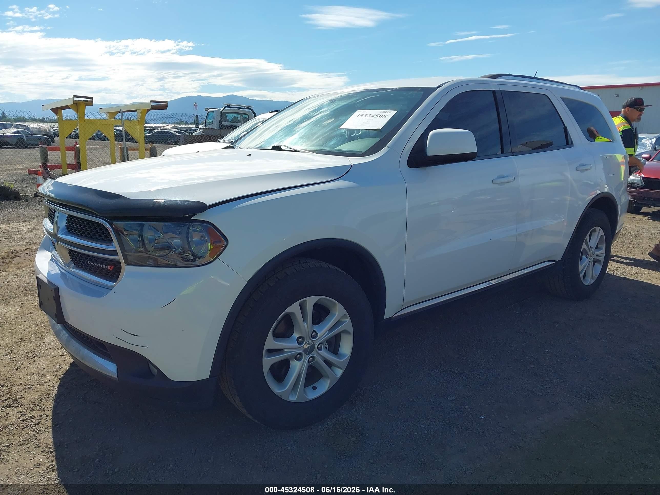 2013 Dodge Durango Sxt White vin: 1C4RDJAG4DC512426